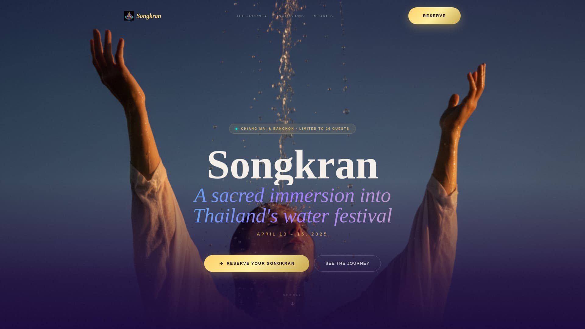 Songkran - Immersive Festival Landing Page Template