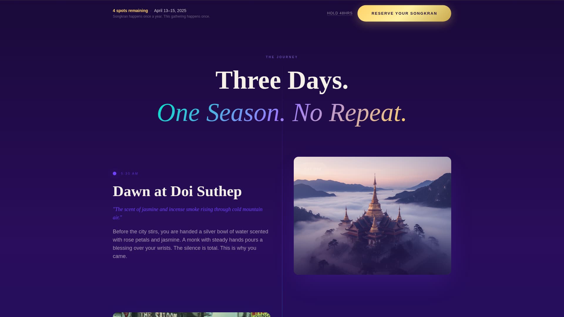 Songkran - Immersive Festival Landing Page Template