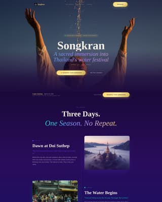 Festival & Event Tourism Specialist Booking Website Template