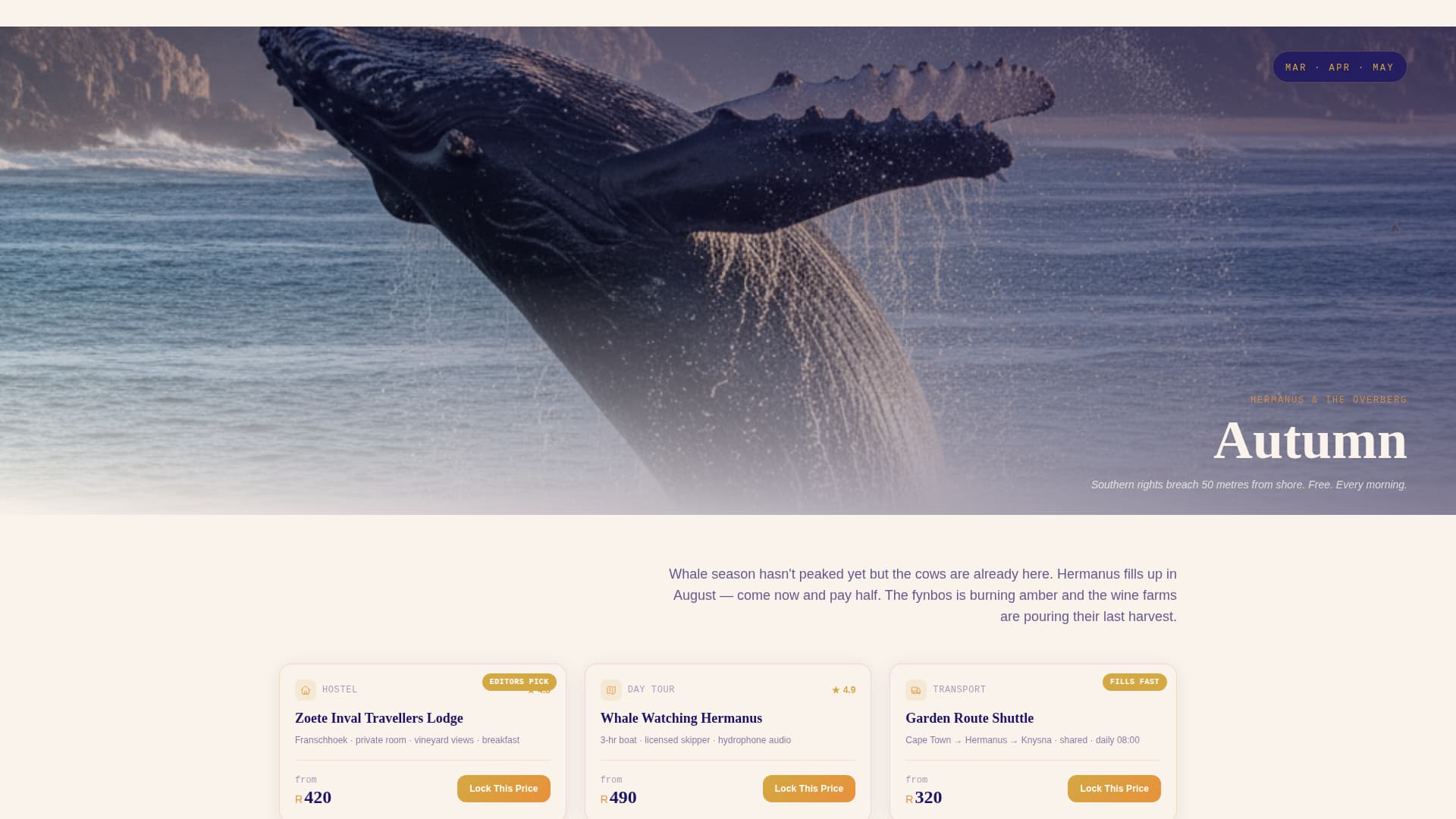 Drift - Immersive Budget Travel Landing Page Template
