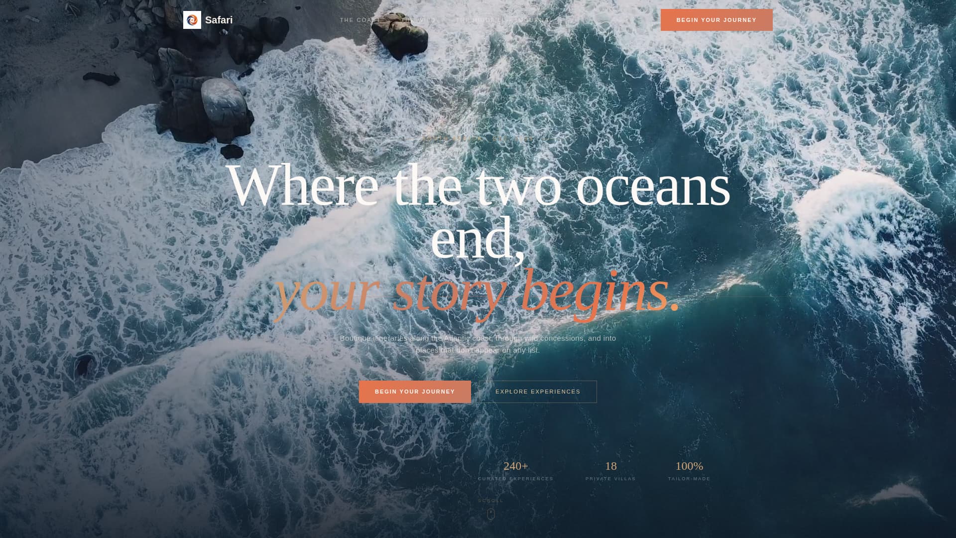 Safari - Immersive Luxury Landing Page Template