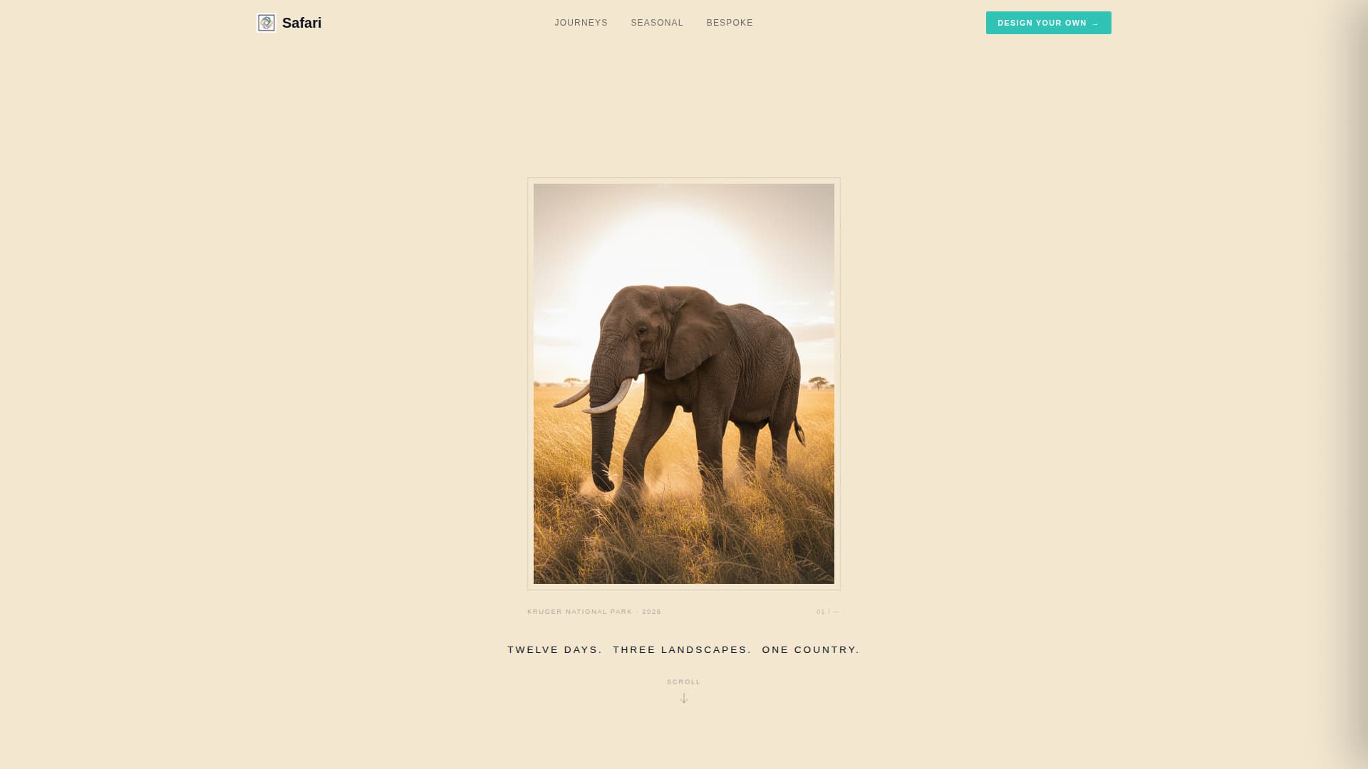Safari — Luxury Journey Landing Page Template