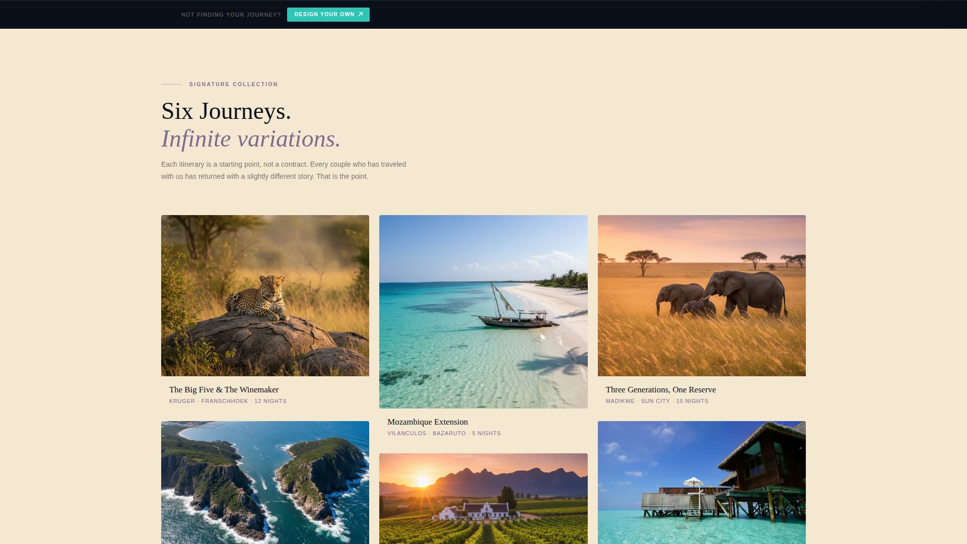 Safari — Luxury Journey Landing Page Template