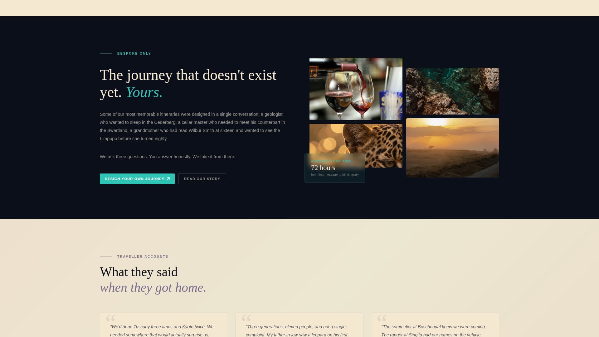 Safari — Luxury Journey Landing Page Template
