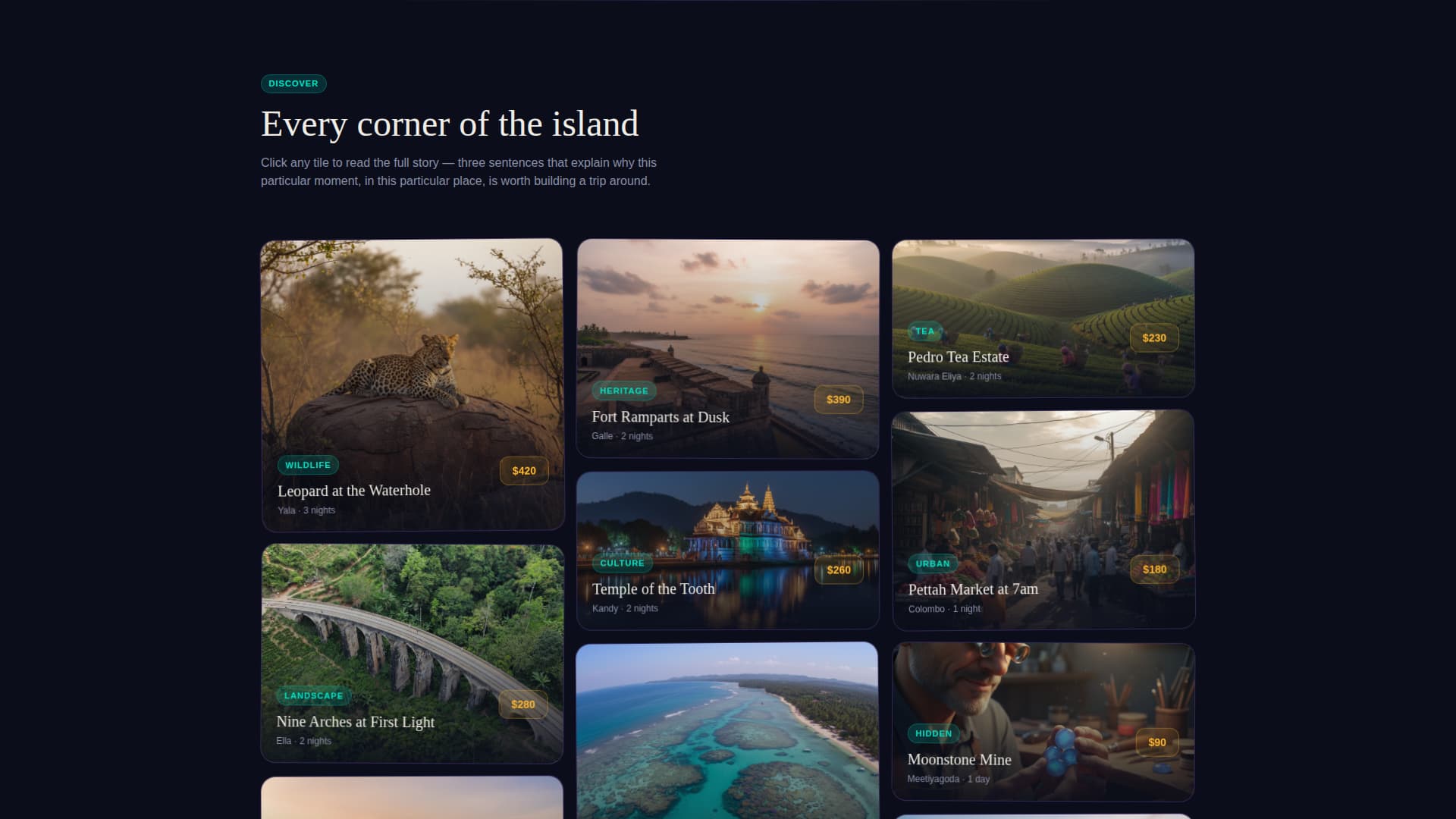 Serendib - Immersive Tour Landing Page Template