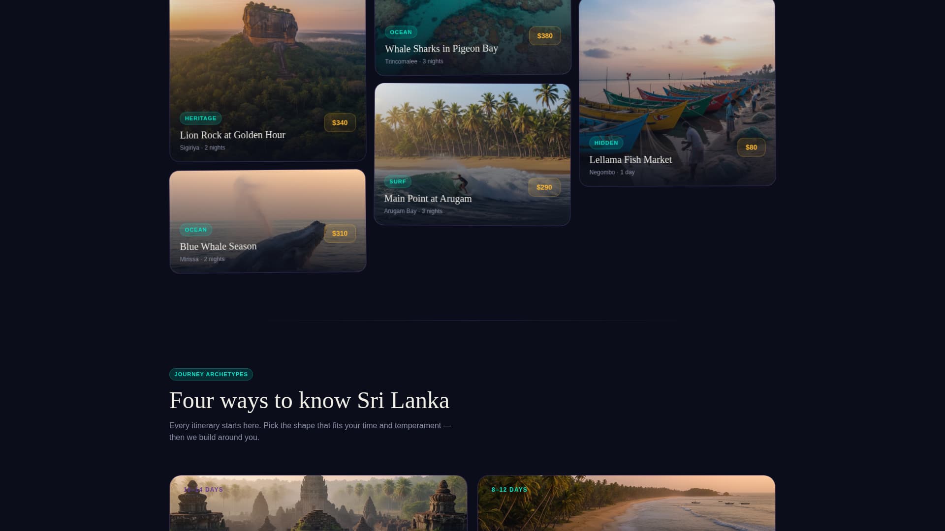 Serendib - Immersive Tour Landing Page Template