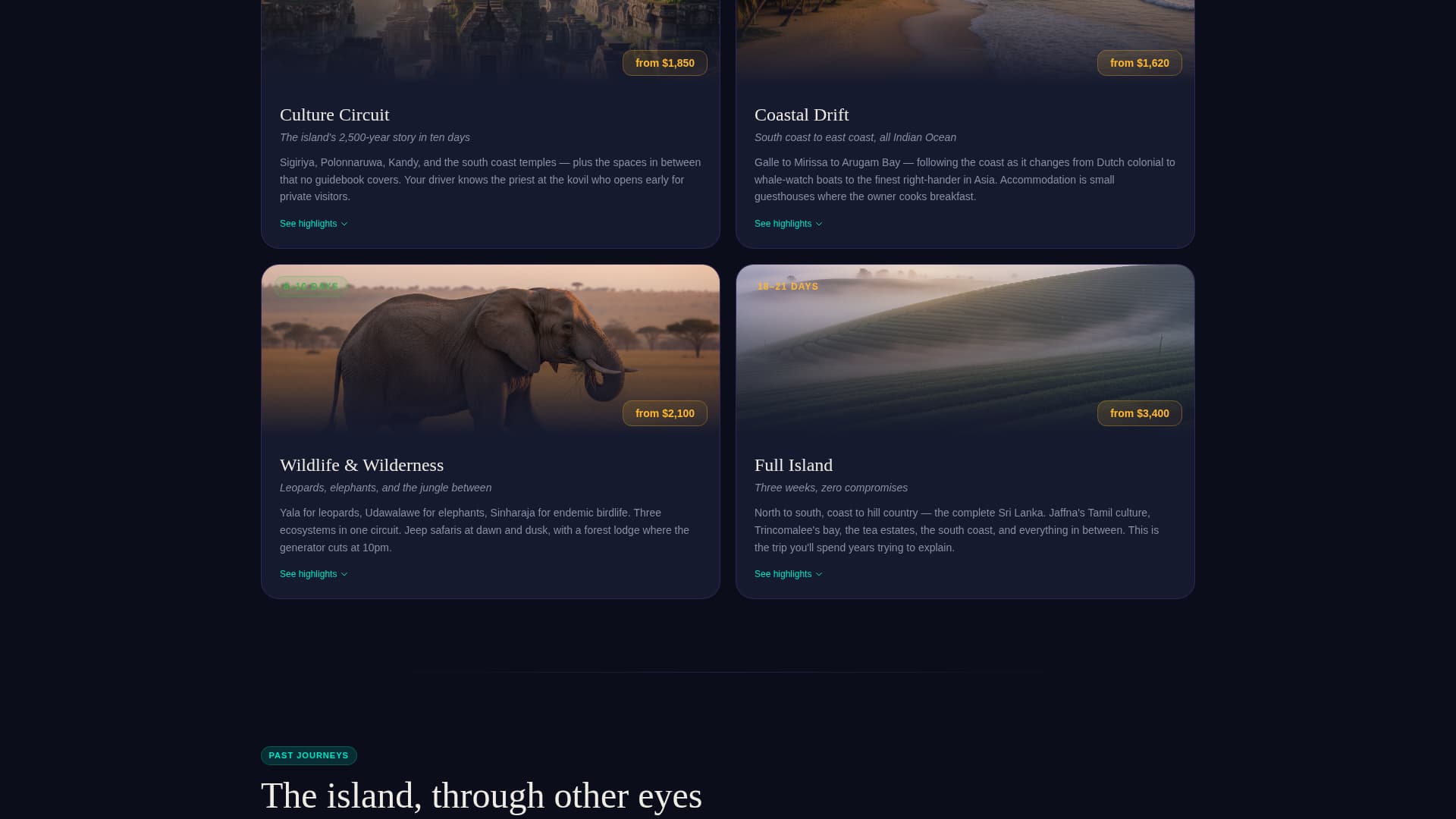 Serendib - Immersive Tour Landing Page Template