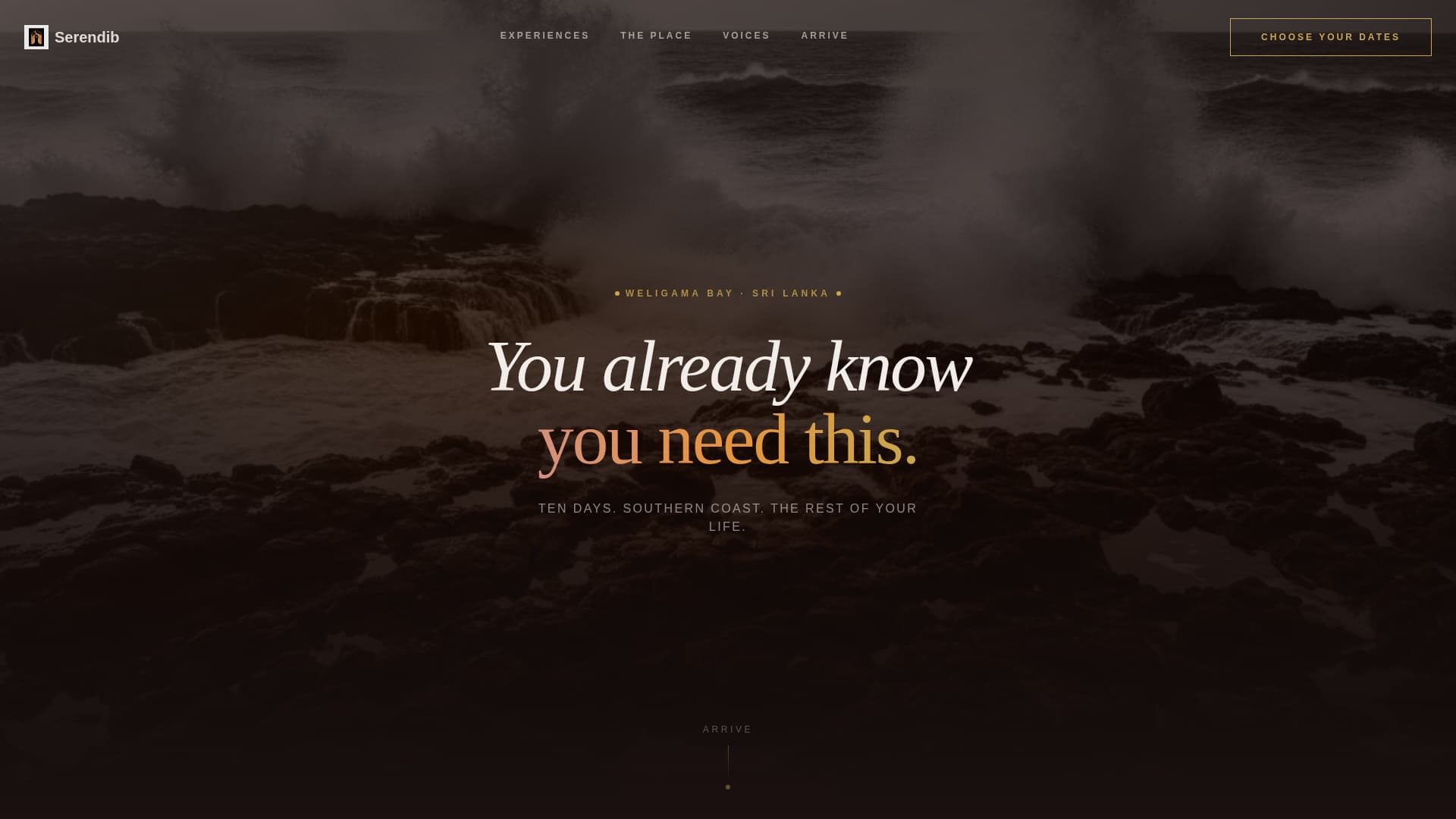 Serendib - Immersive Wellness Landing Page Template
