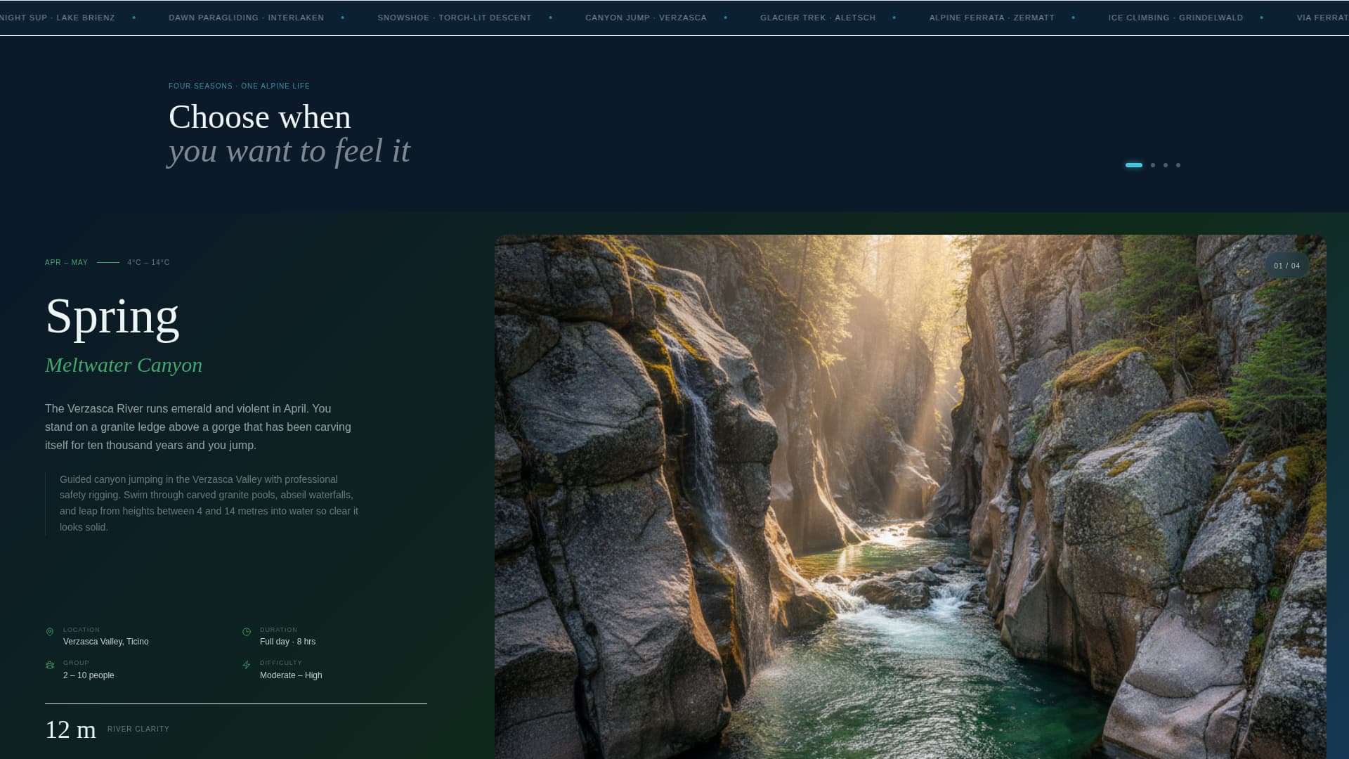 Alpine - Immersive Adventure Landing Page Template