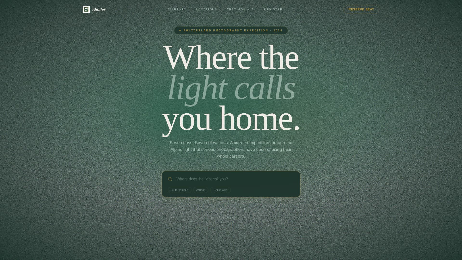 Frame — Cinematic Portfolio Landing Page Template