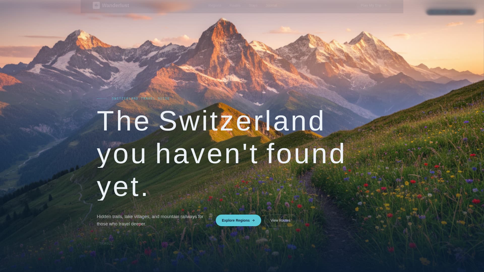 Switzerland Travel Specialist Booking Website Template