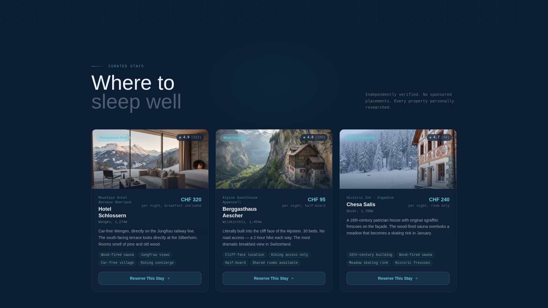 Switzerland Travel Specialist Booking Website Template