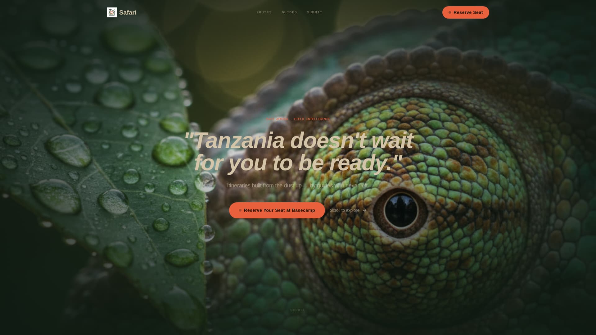 Capture Wildlife — Safari Landing Page Template