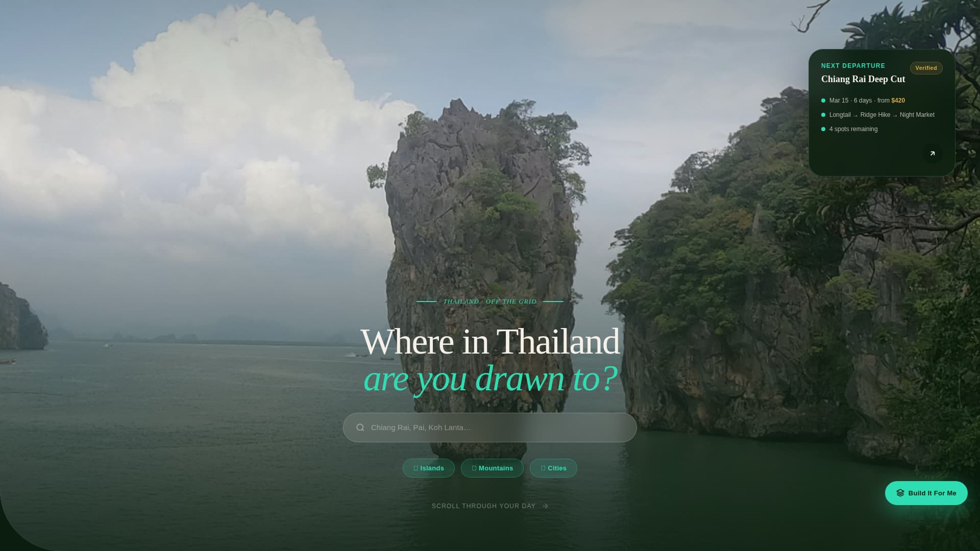 Wander - Immersive Adventure Landing Page Template