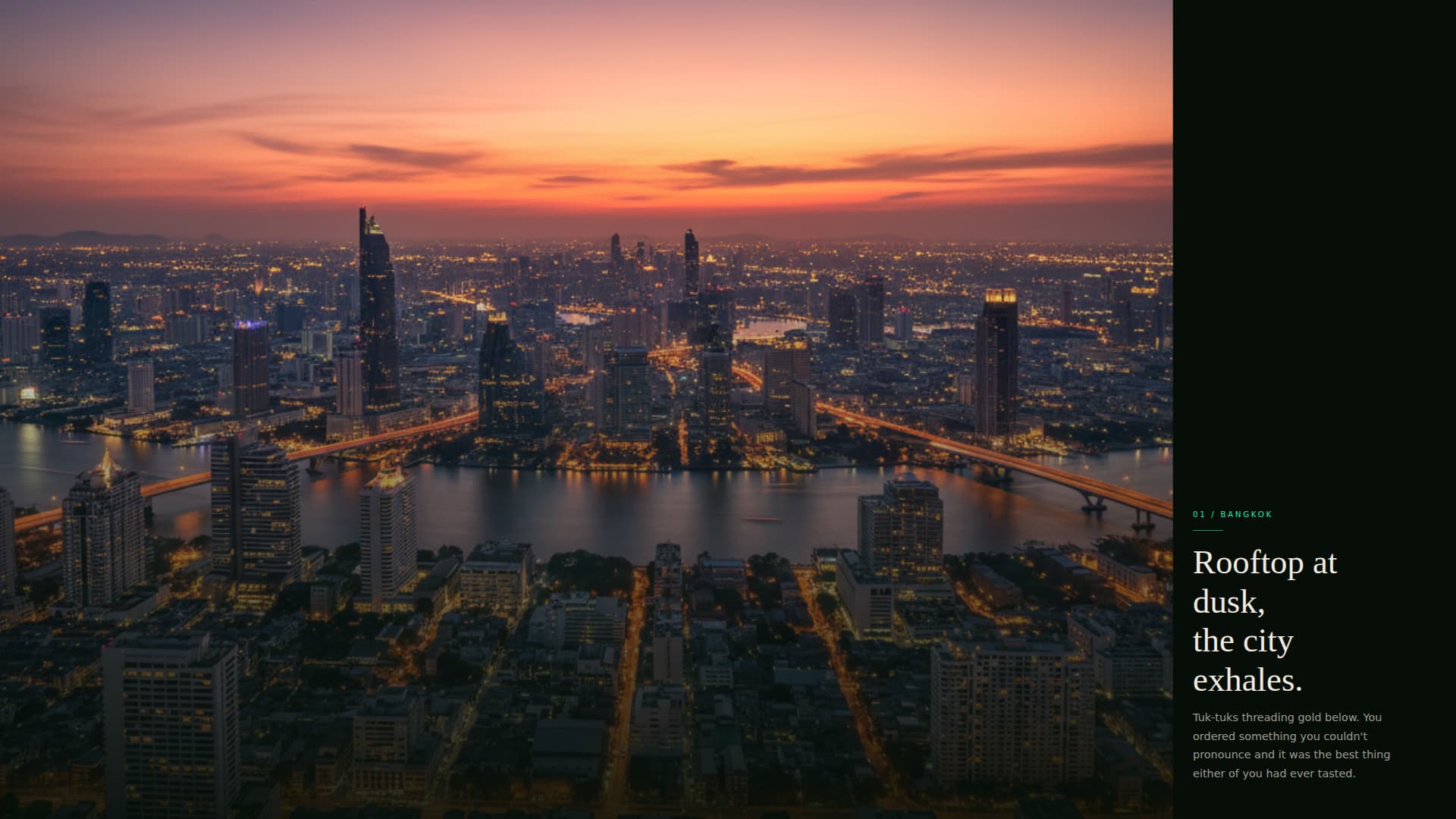 Drift - Immersive Honeymoon Landing Page Template