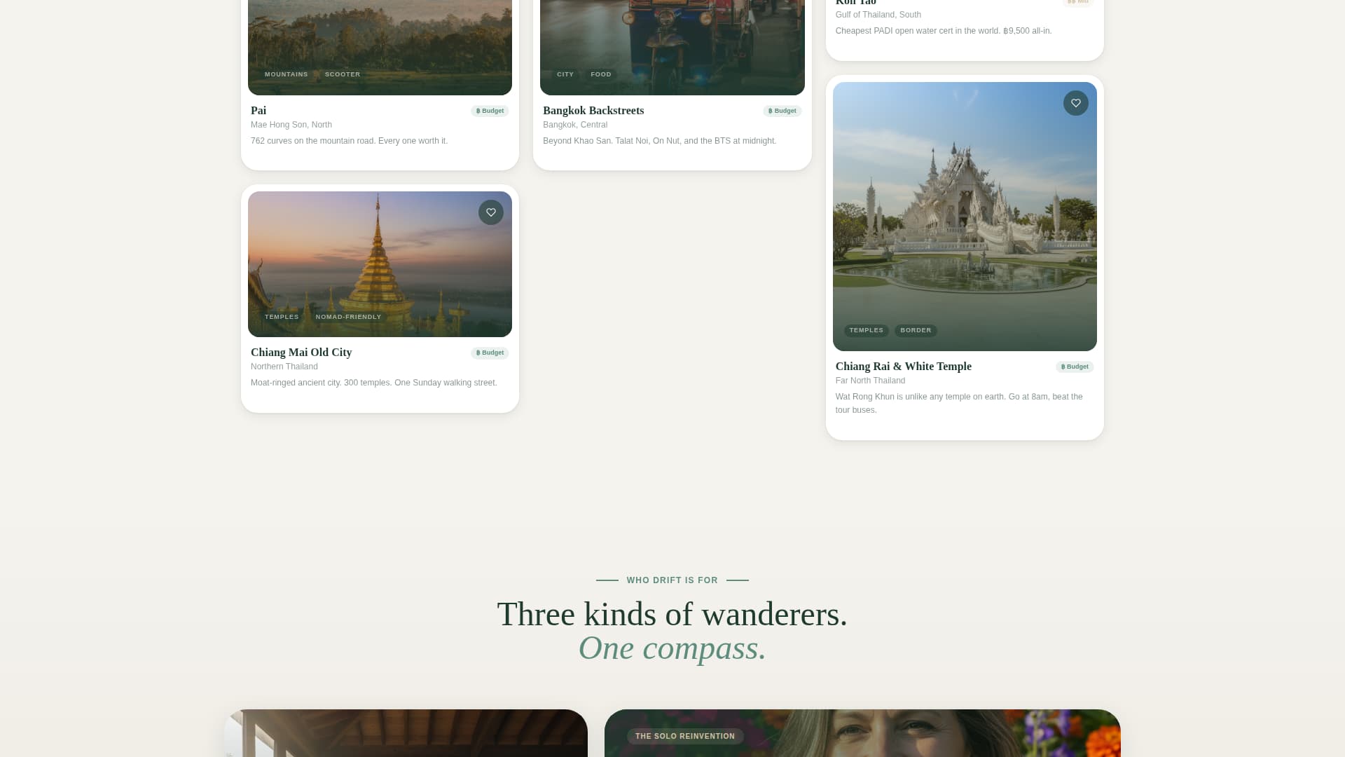 Drift - Wanderlust Solo Travel Landing Page Template