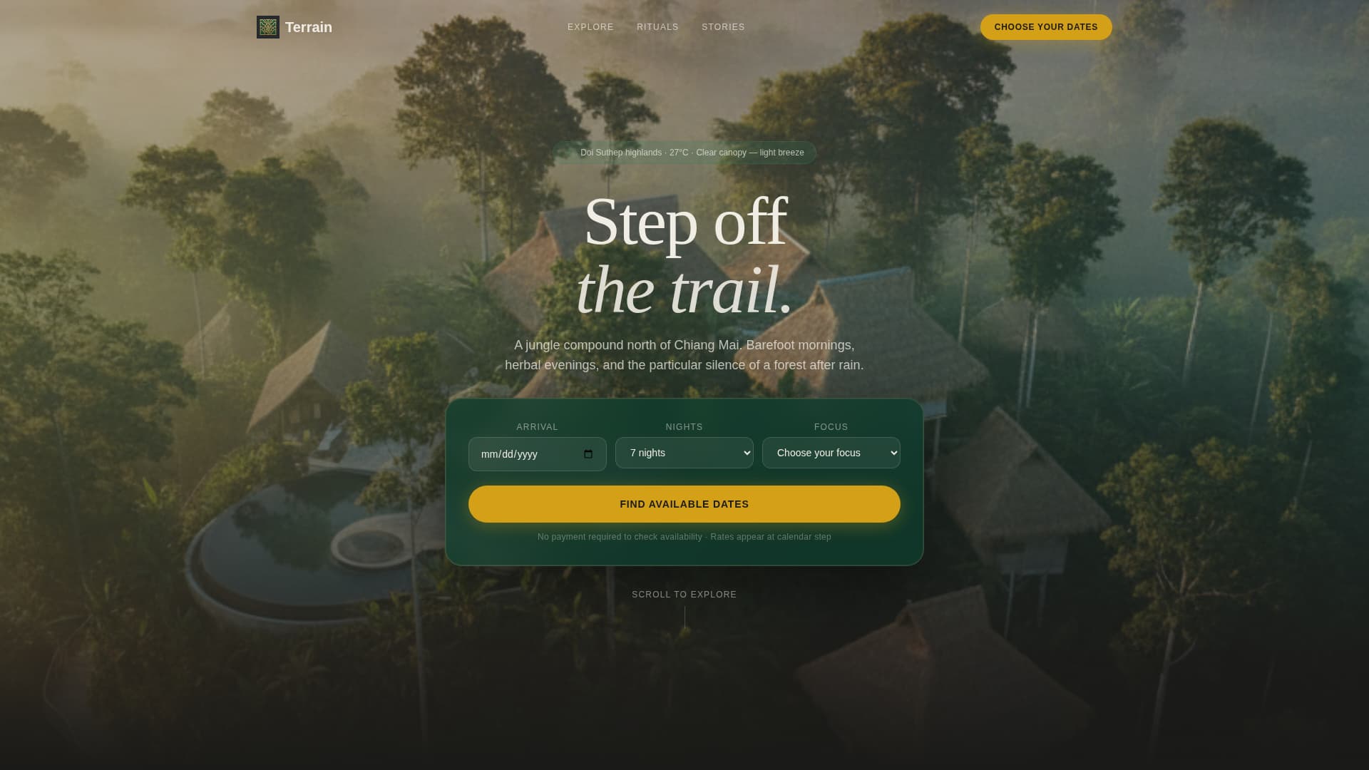 Terrain - Immersive Wellness Landing Page Template