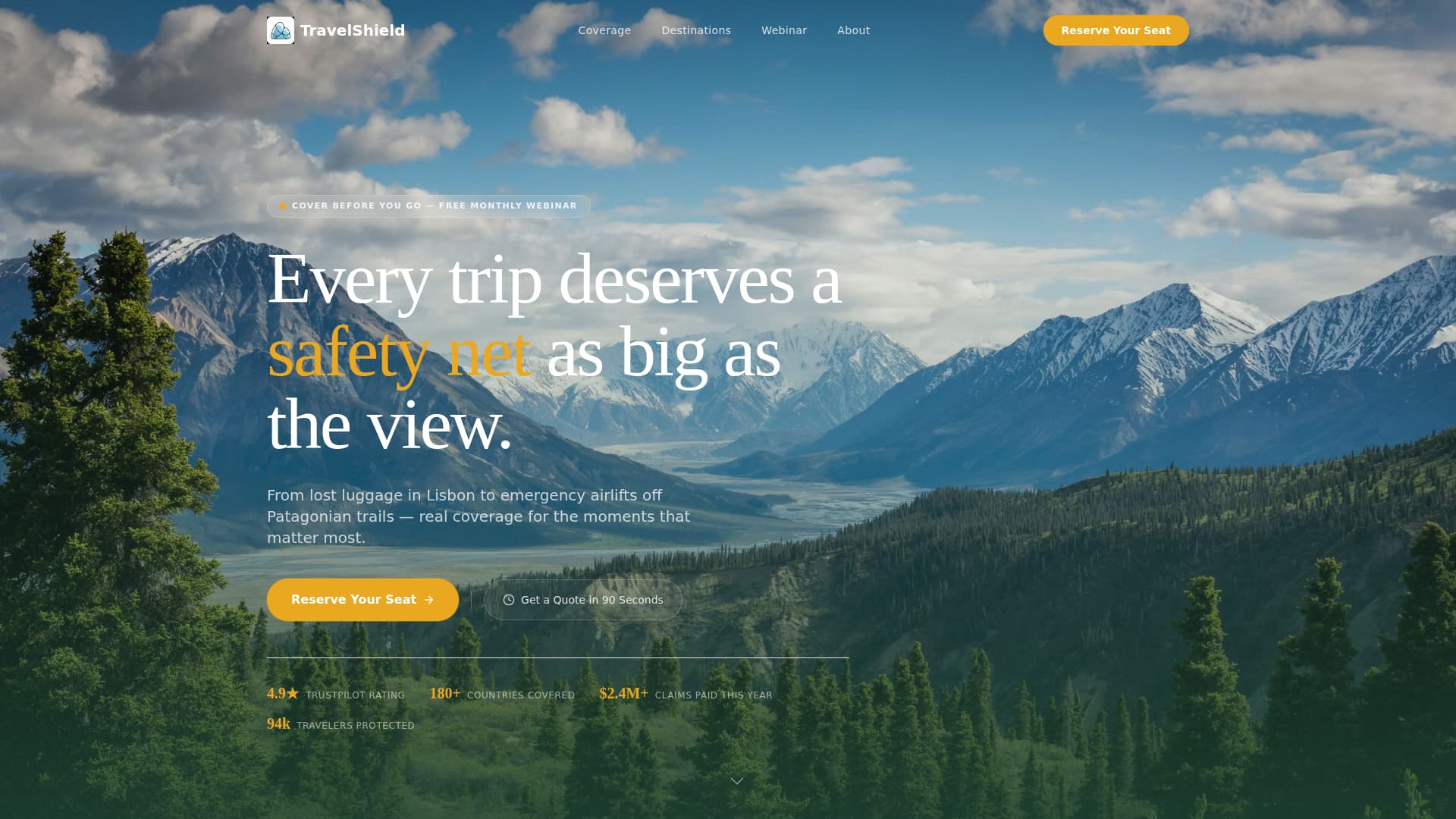 Passage - Adventurous Insurance Landing Page Template