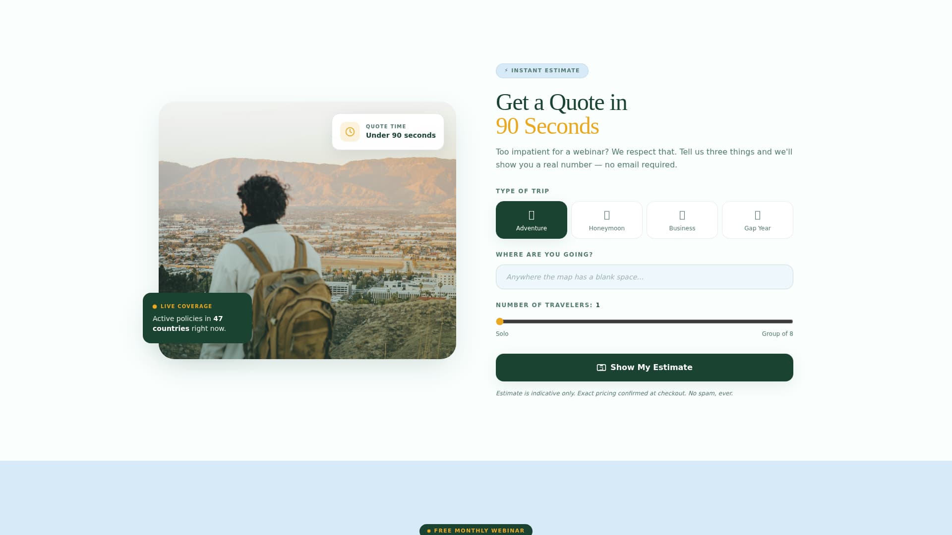 Passage - Adventurous Insurance Landing Page Template