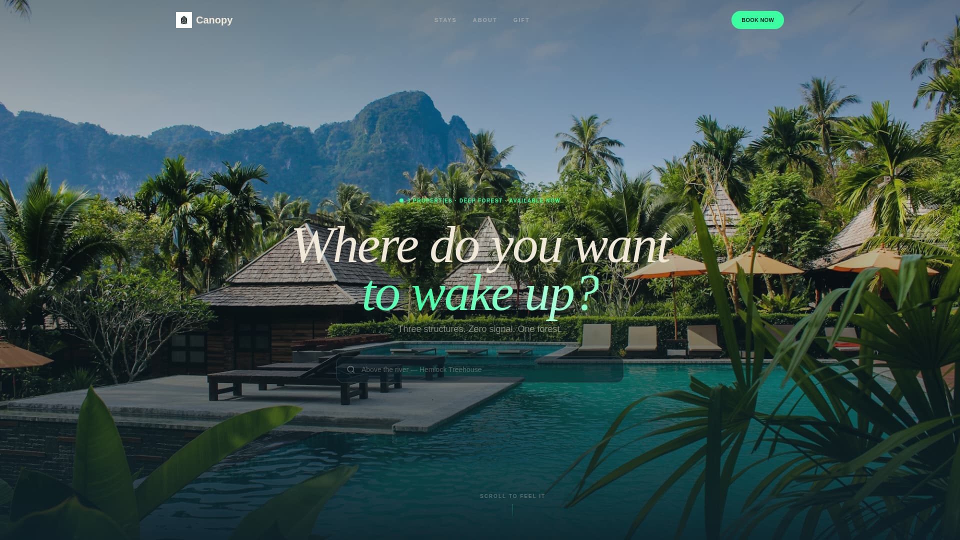 Canopy - Immersive Glamping Landing Page Template