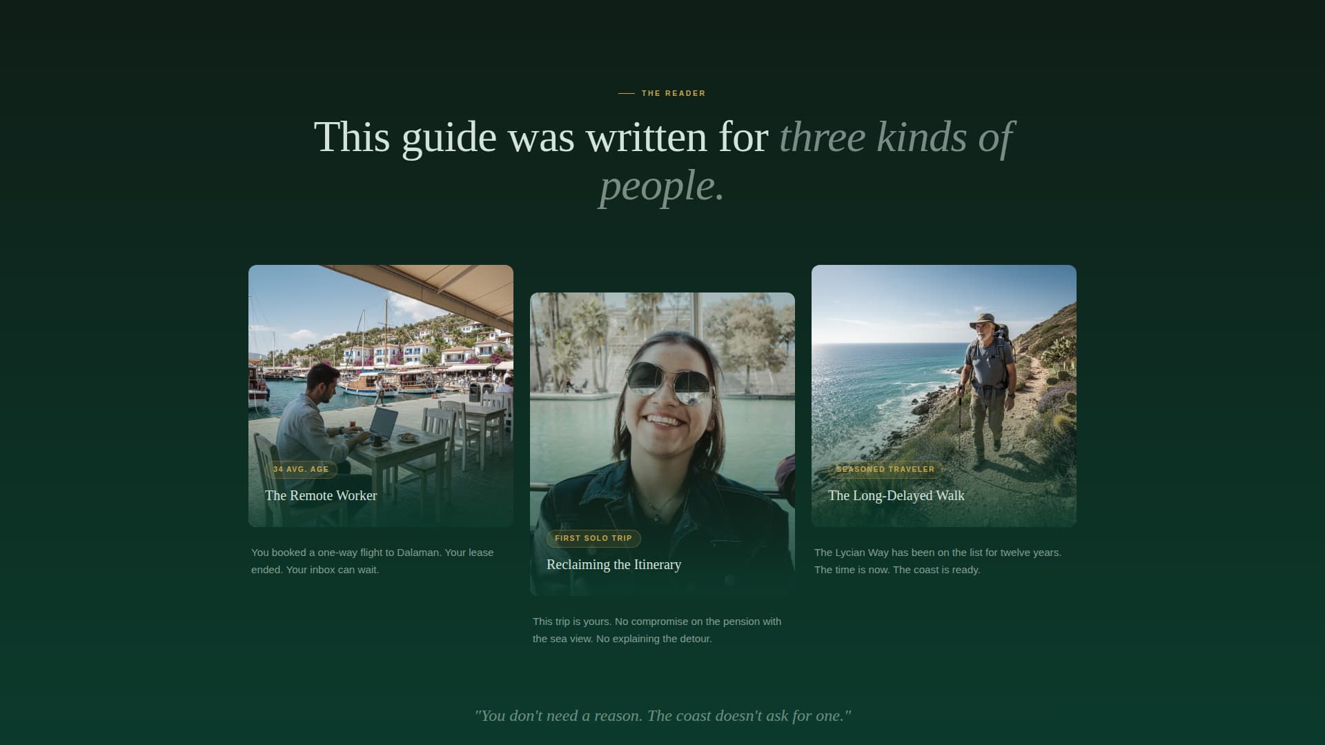 Keif - Immersive Solo Travel Landing Page Template