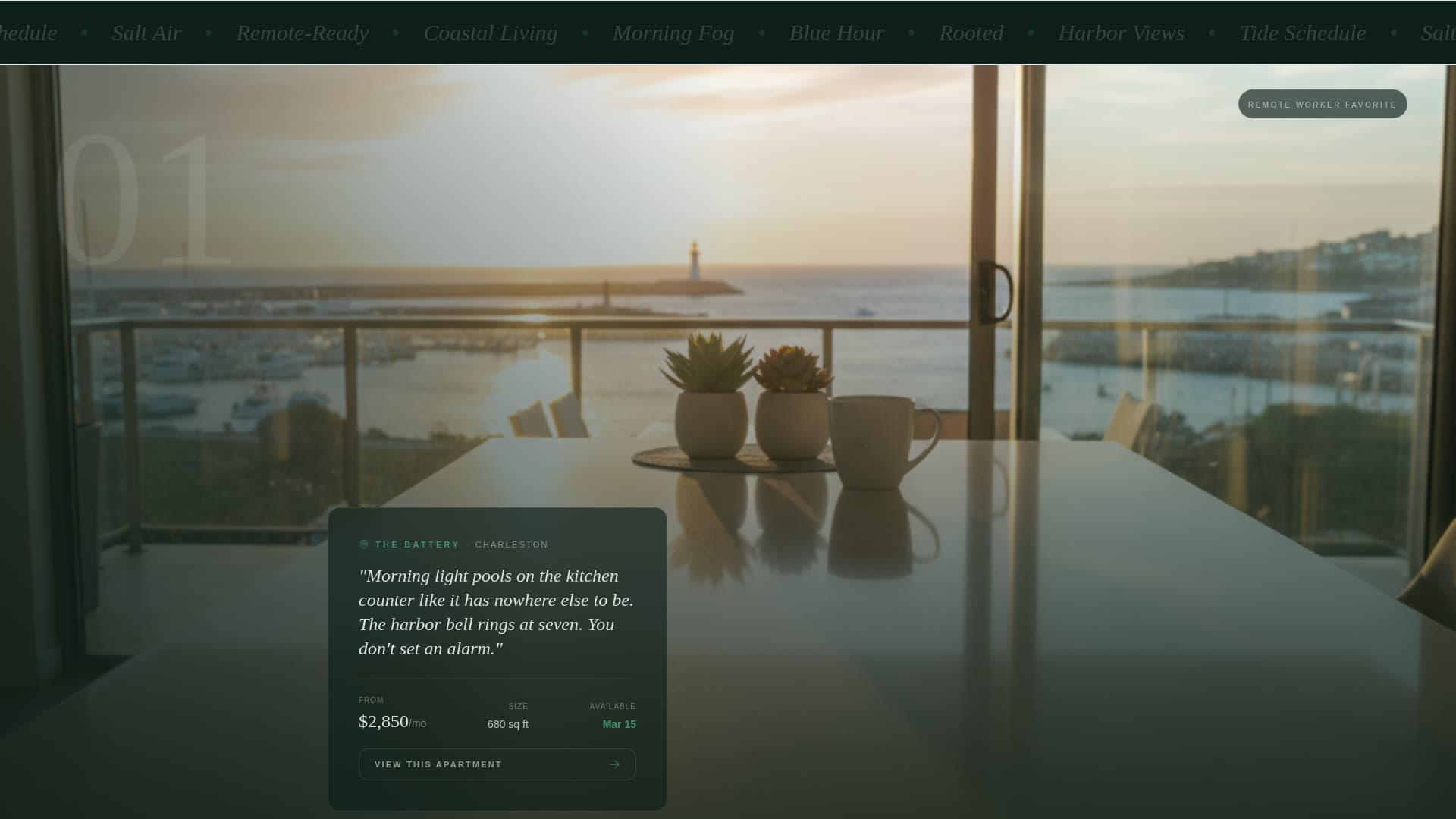 Drift - Immersive Coastal Rental Landing Page Template
