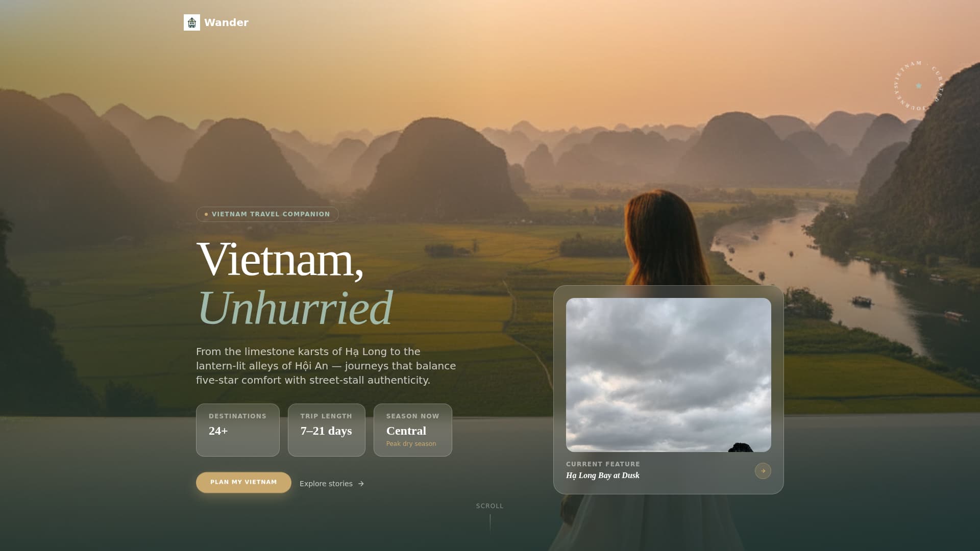 Wander - Luxe Vietnam Landing Page Template