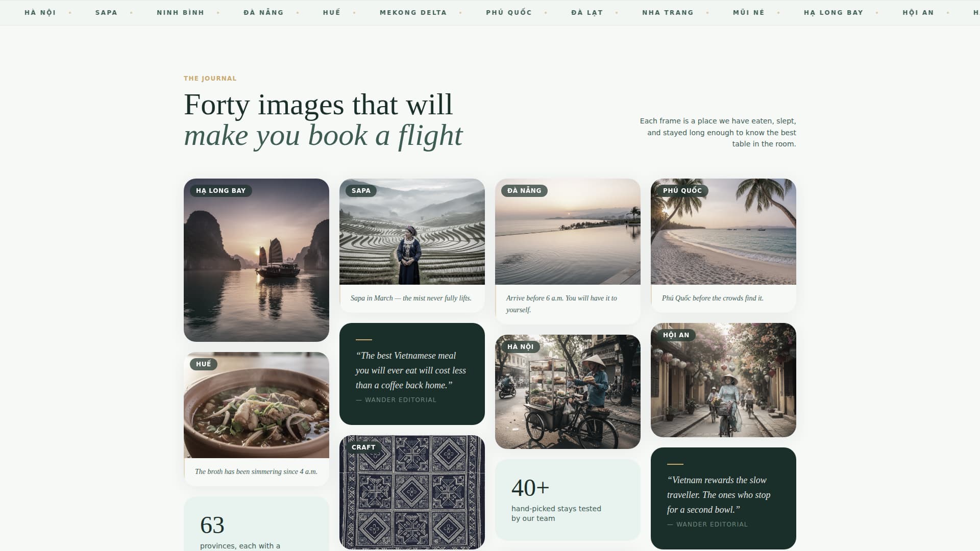 Wander - Luxe Vietnam Landing Page Template