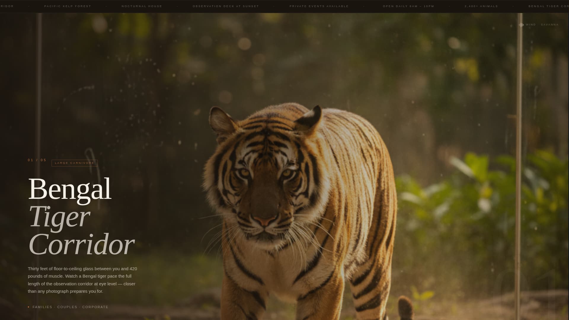 Habitat - Cinematic Zoo Landing Page Template
