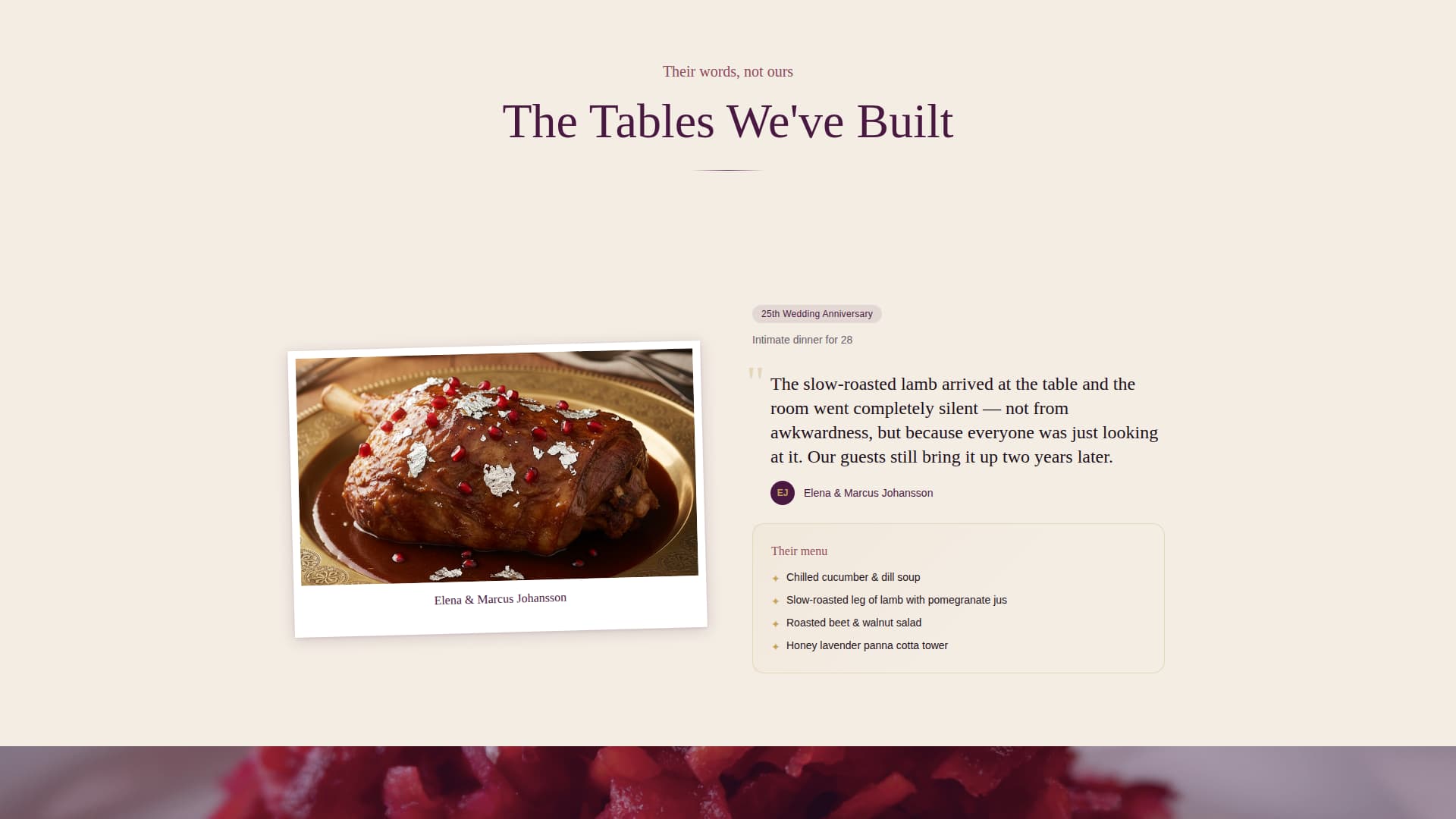 Feast - Elegant Anniversary Landing Page Template