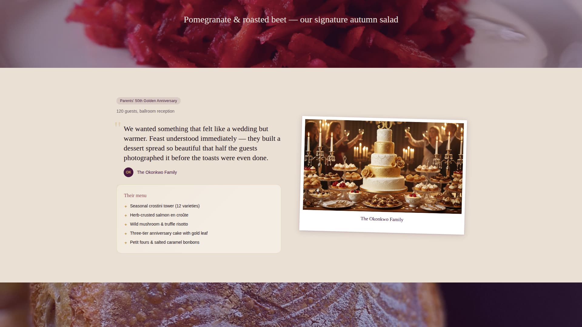 Feast - Elegant Anniversary Landing Page Template