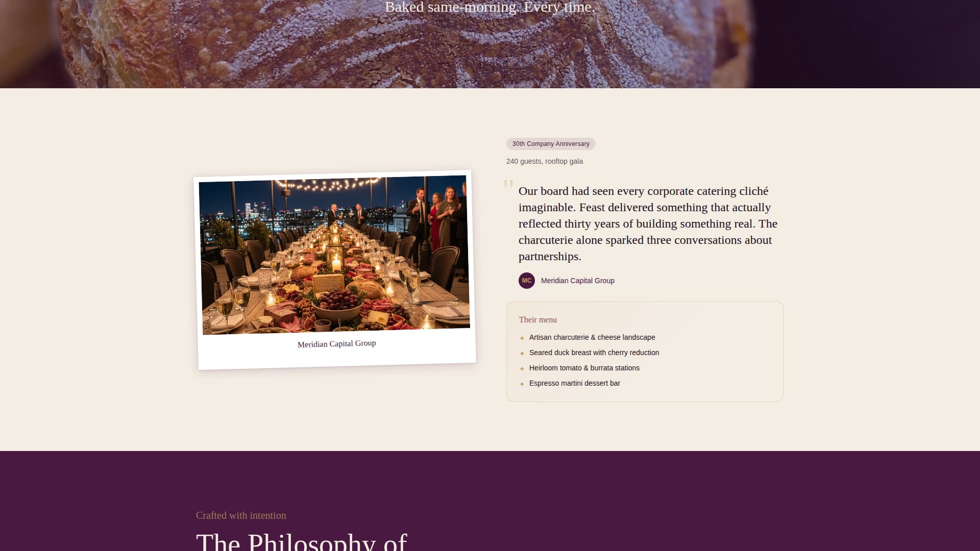 Feast - Elegant Anniversary Landing Page Template