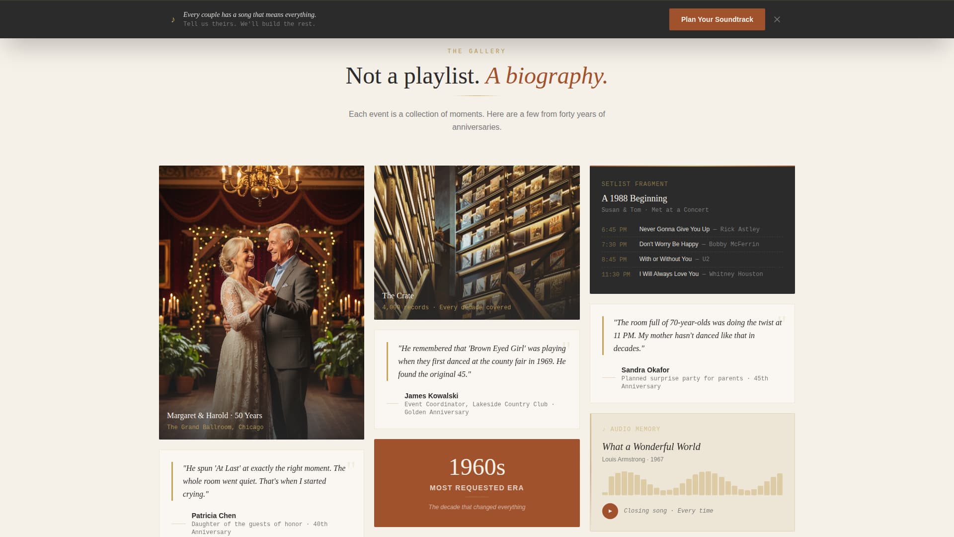 Setlist - Timeless Anniversary Landing Page Template