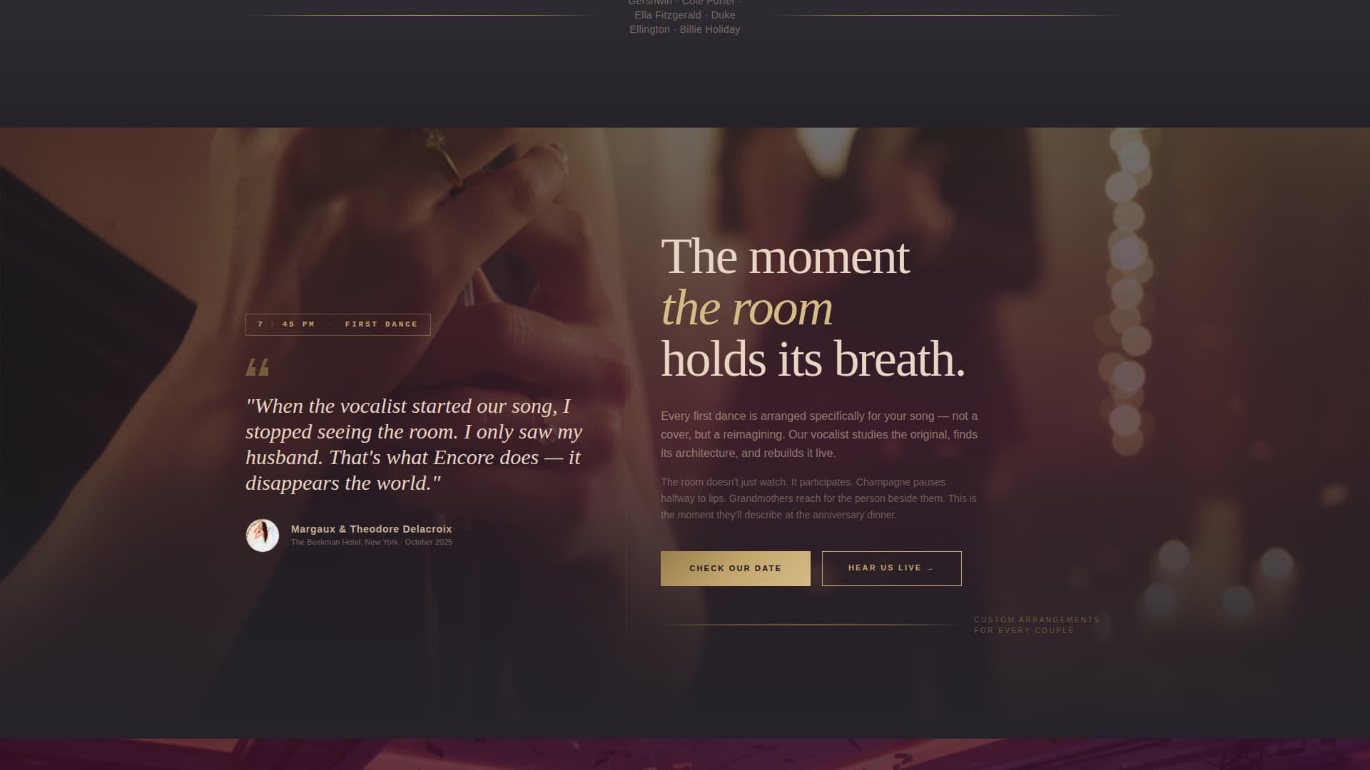 Encore - Captivating Wedding Landing Page Template