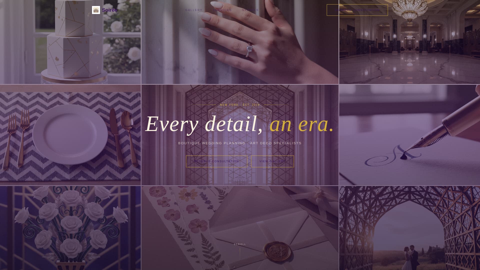 Gilded - Cinematic Wedding Landing Page Template