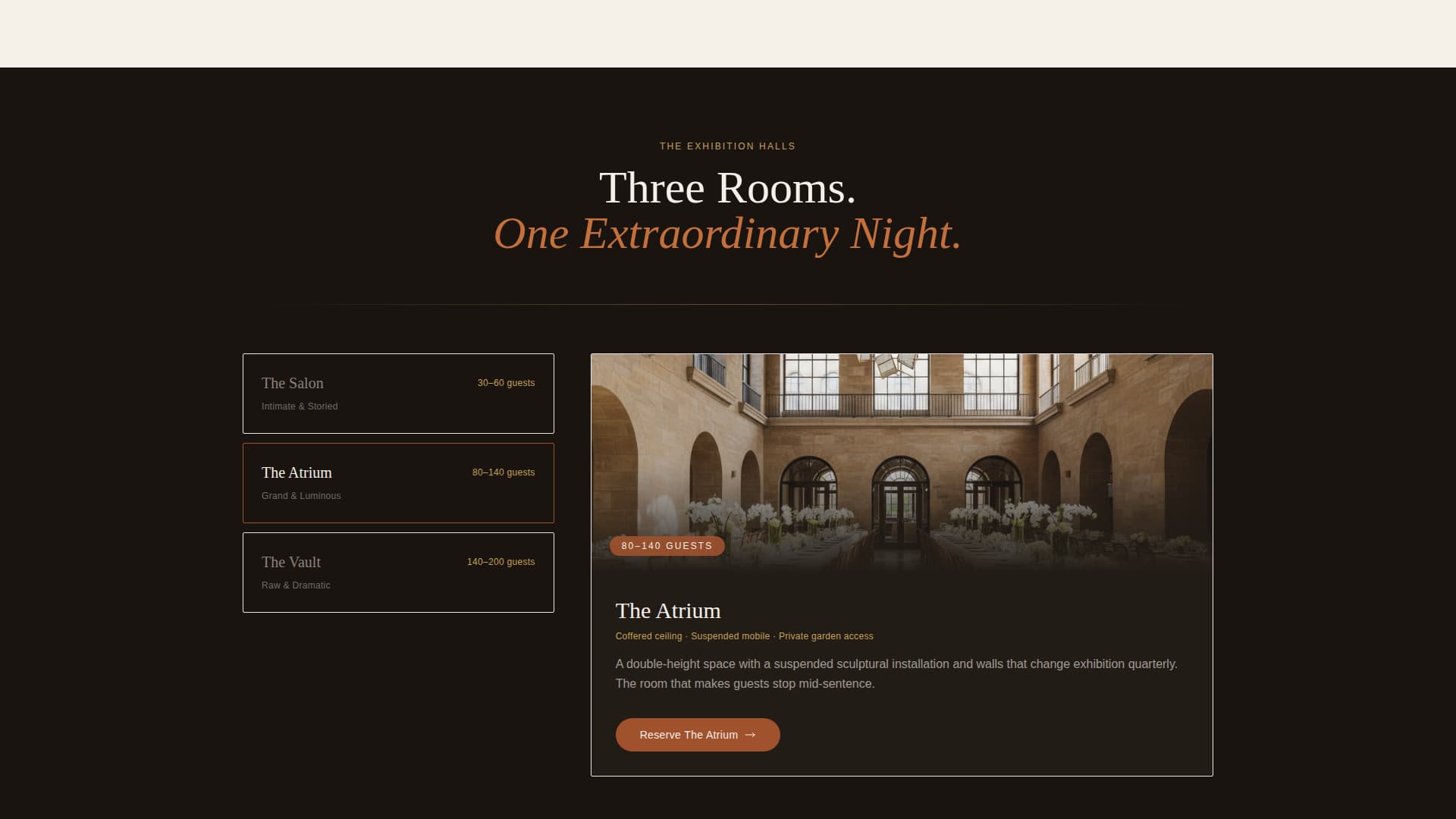 Curate - Artful Wedding Venue Landing Page Template