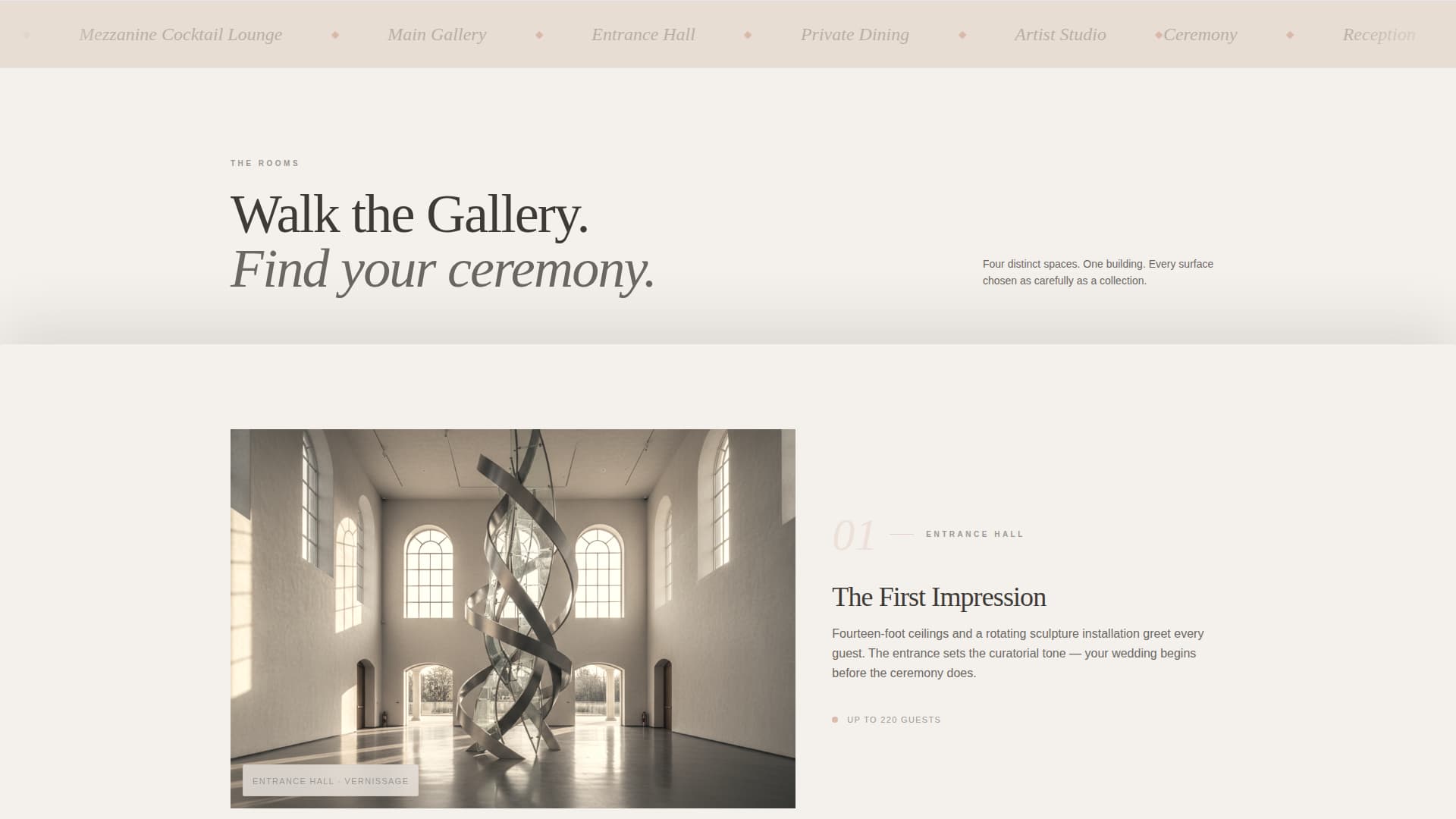 Vernissage - Curated Wedding Landing Page Template