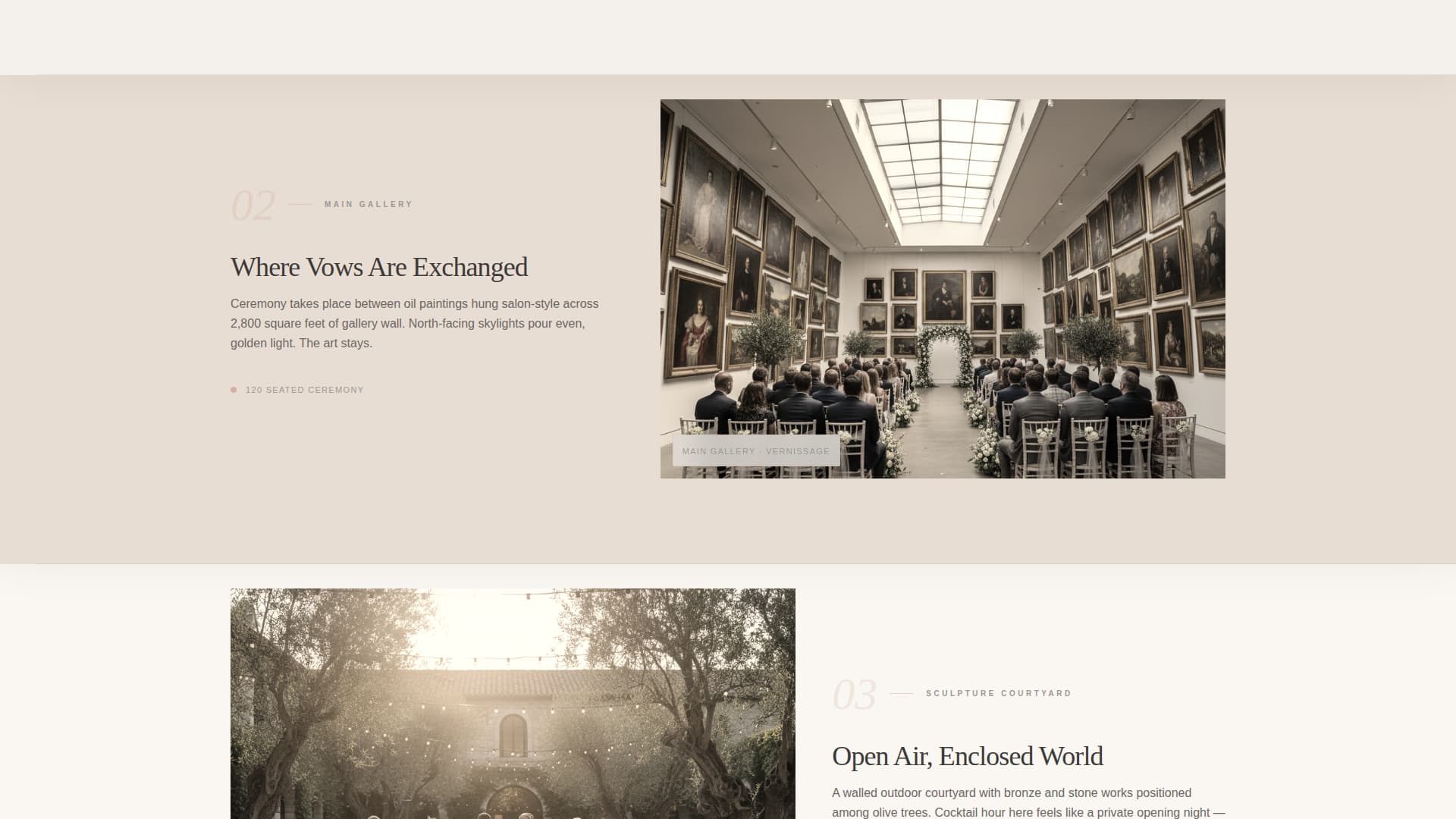 Vernissage - Curated Wedding Landing Page Template