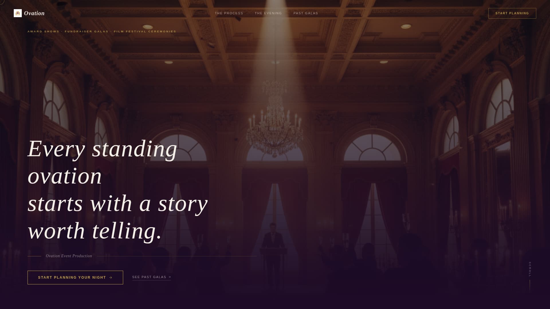 Ovation - Elegant Gala Landing Page Template