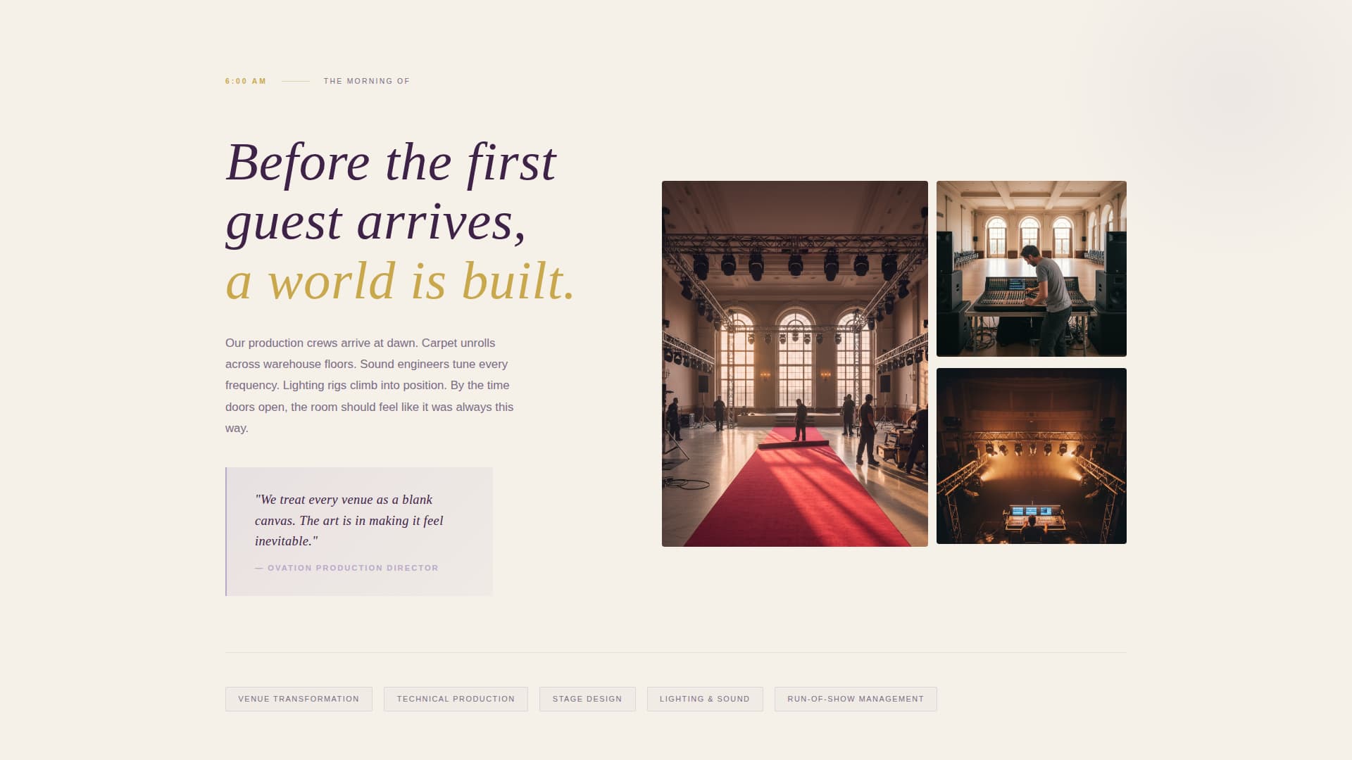 Ovation - Elegant Gala Landing Page Template