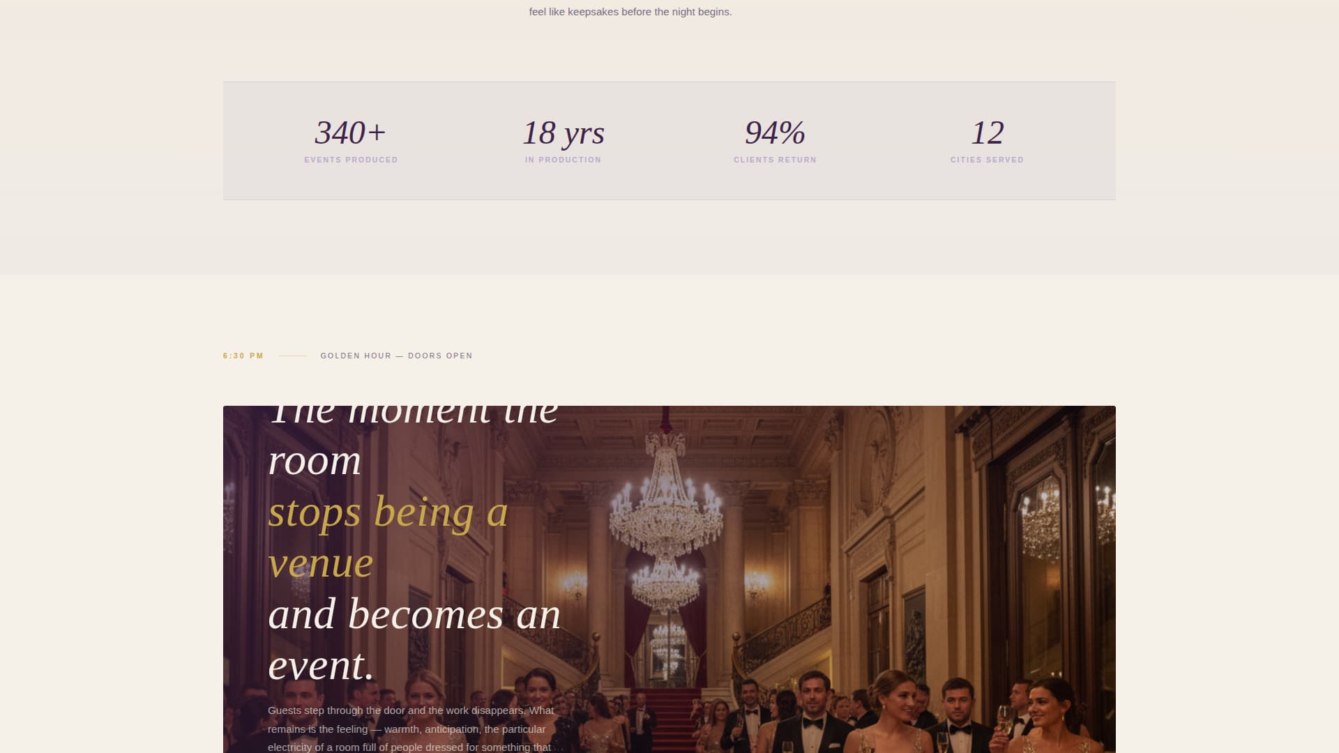 Ovation - Elegant Gala Landing Page Template