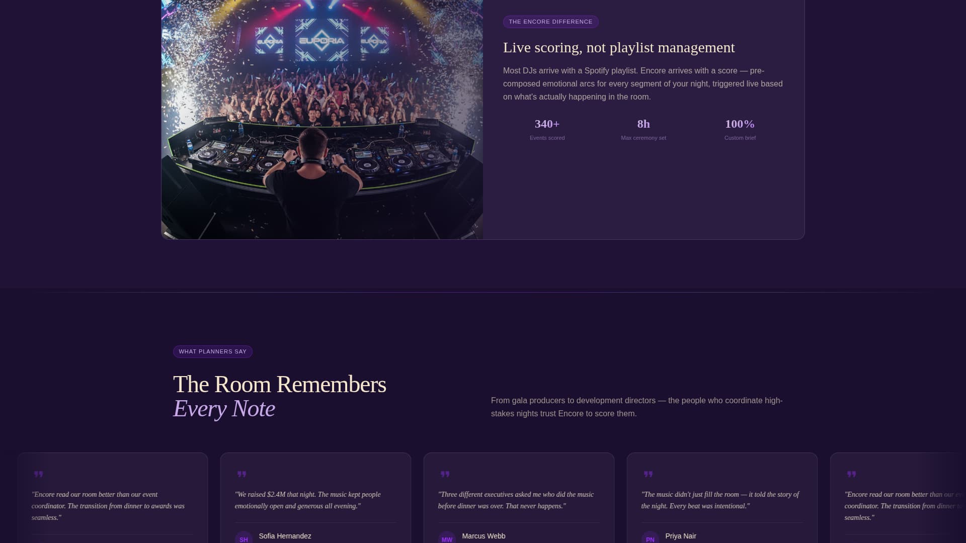Encore - Captivating Awards Ceremony Landing Page Template