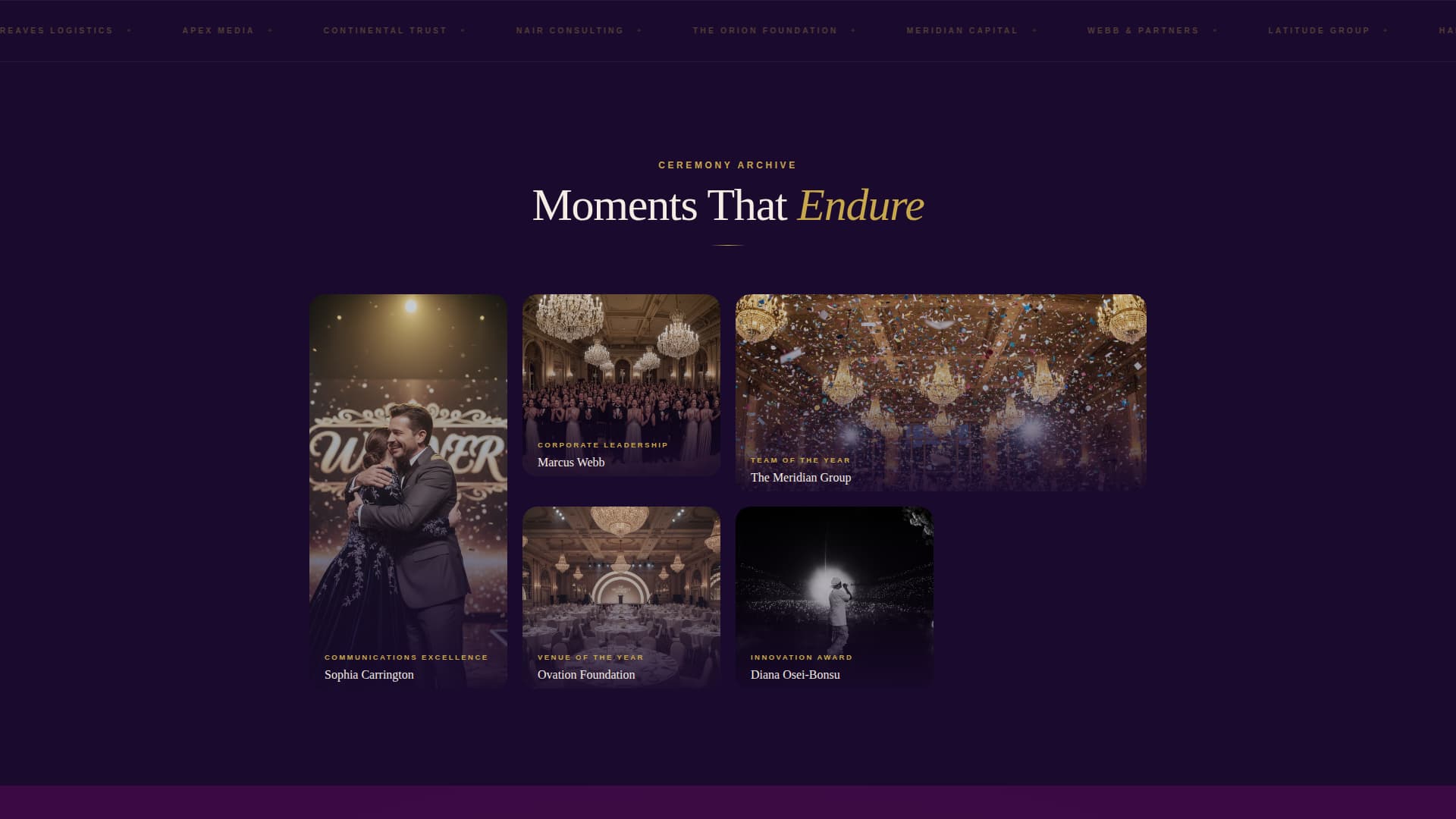 Ovation - Cinematic Awards Landing Page Template