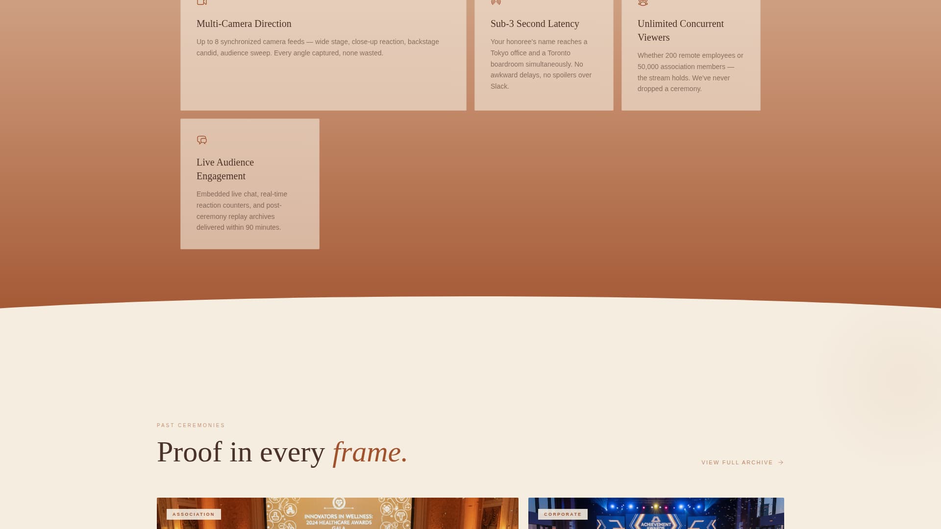 Broadcast - Captivating Awardsceremony Landing Page Template