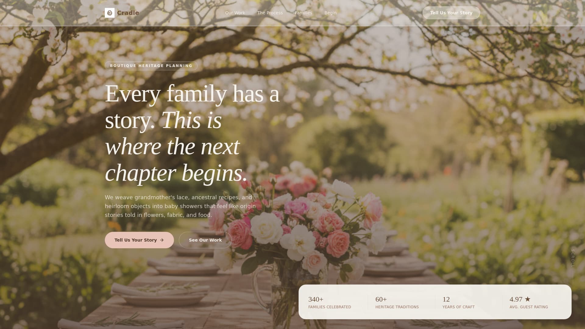 Cradle - Heartfelt Baby Shower Landing Page Template