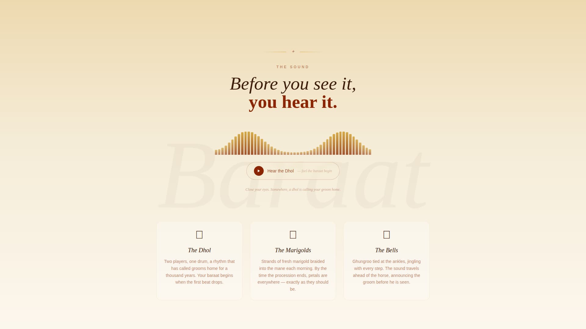 Baraat - Unforgettable Procession Landing Page Template