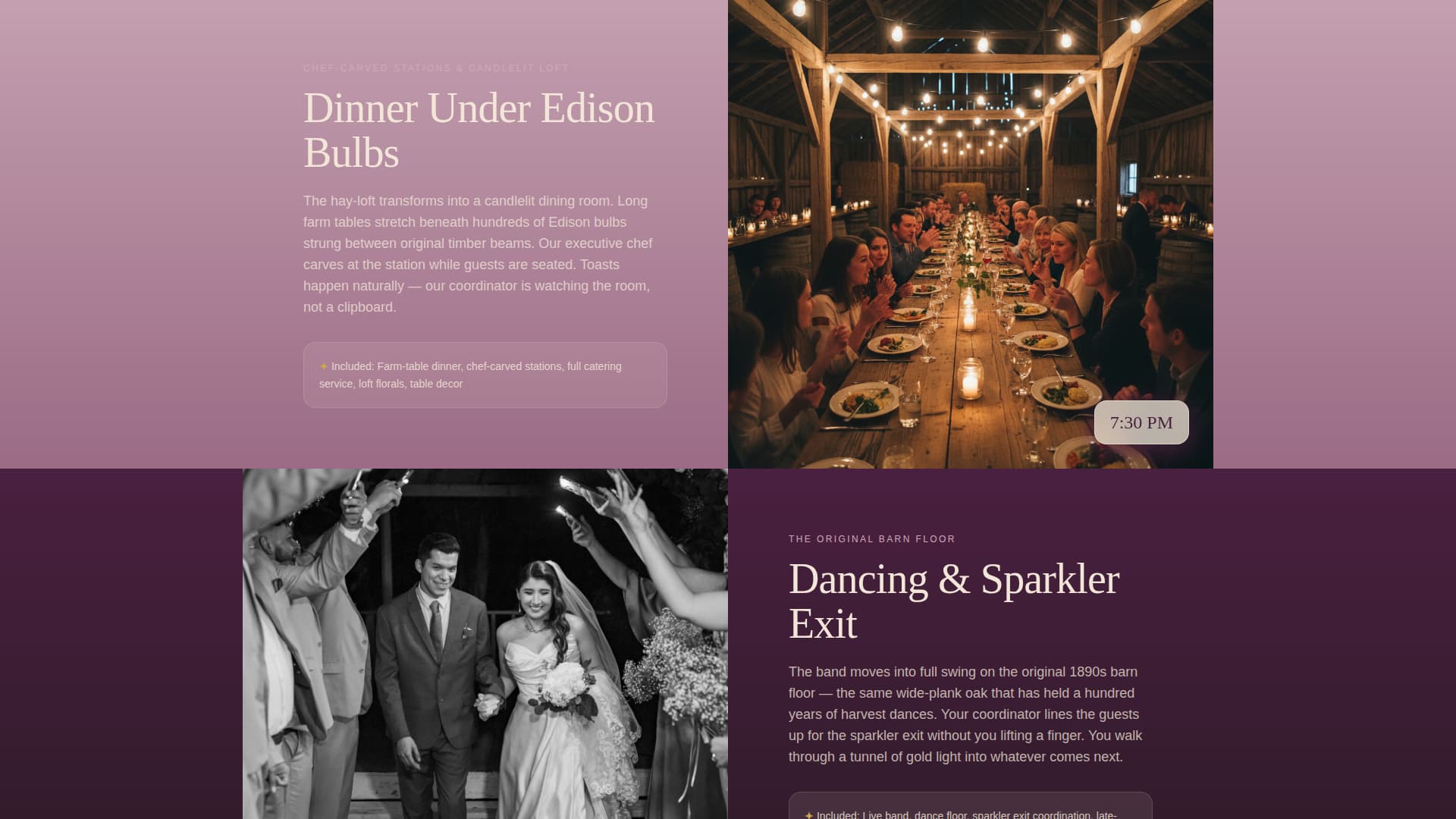 Vow - Enchanting Barnvenue Landing Page Template
