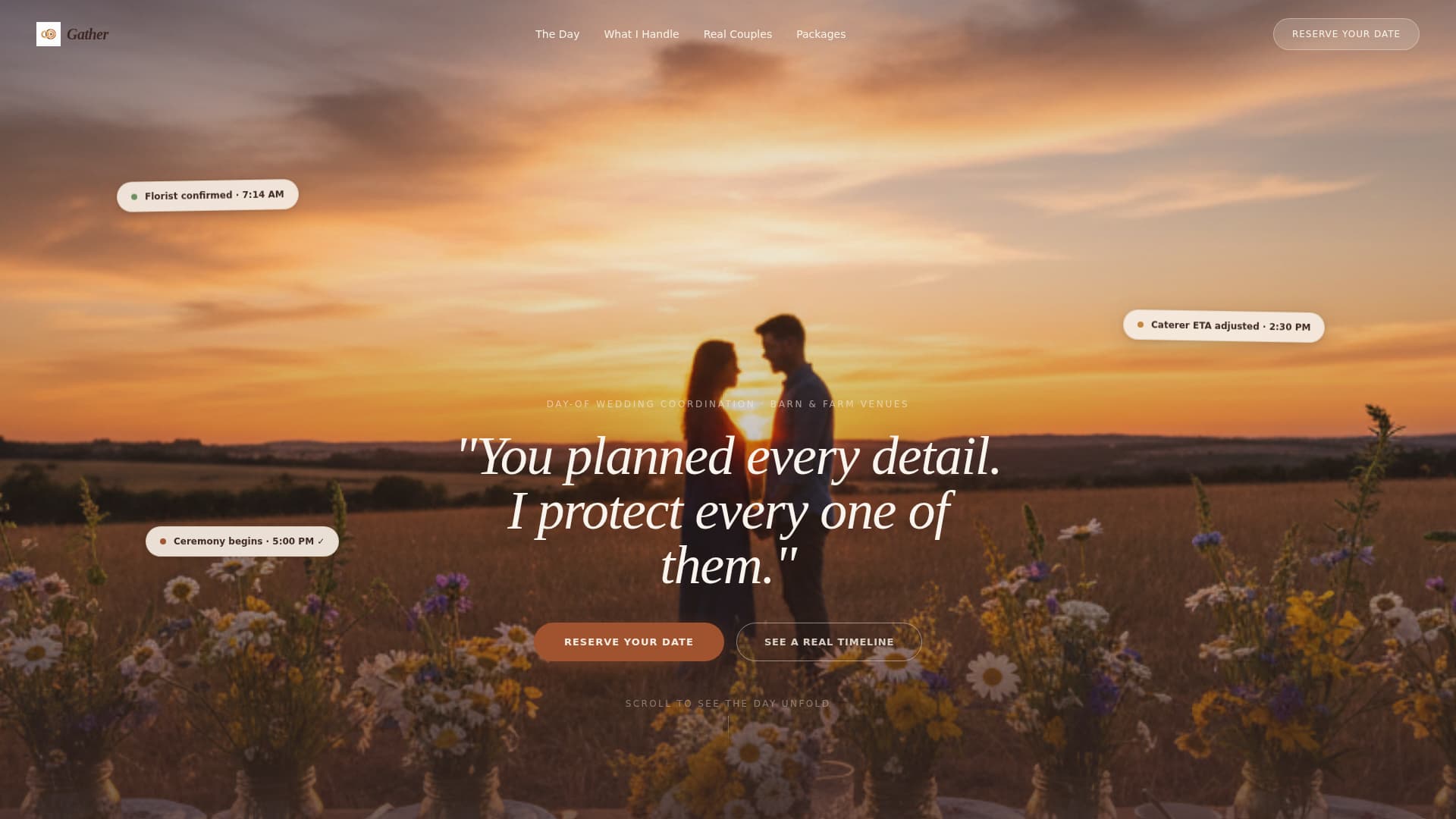 Gather - Rustic Wedding Landing Page Template