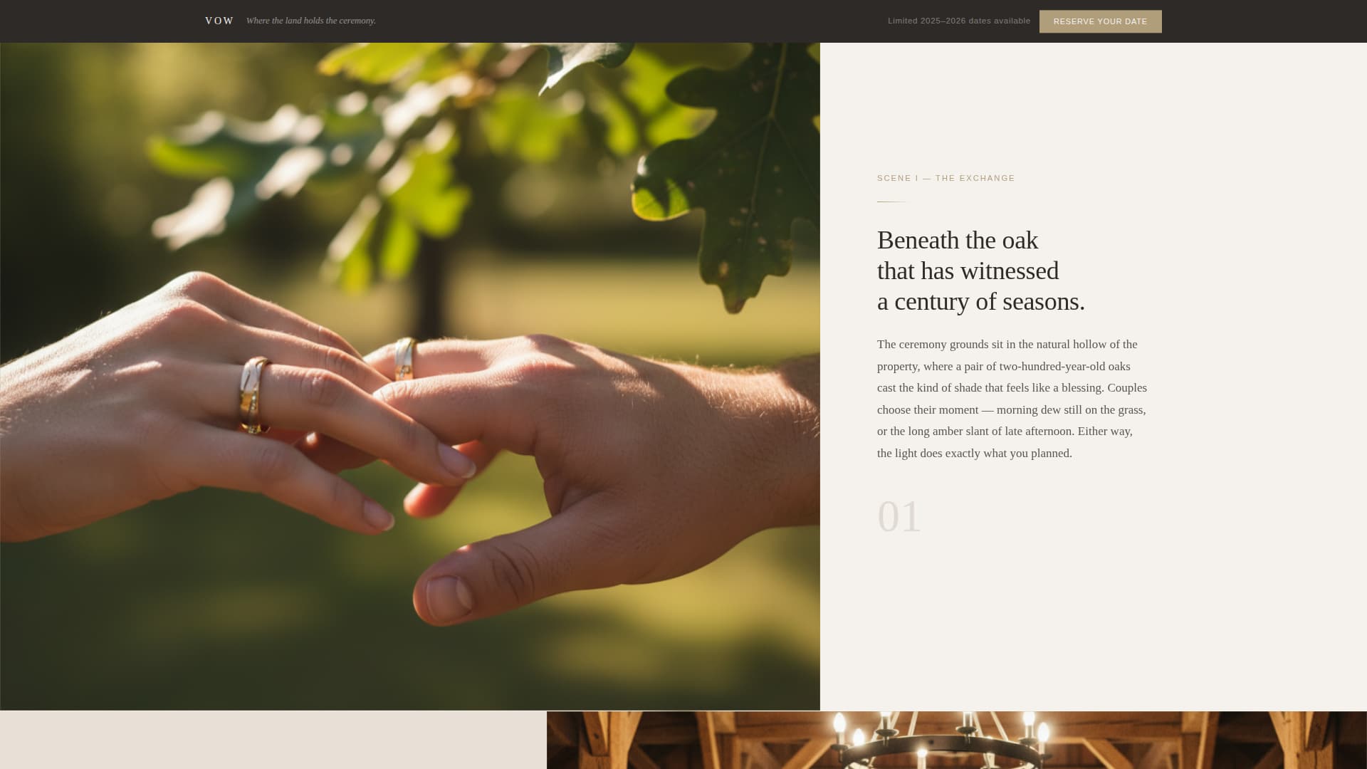 Vow - Elegant Barnwedding Landing Page Template