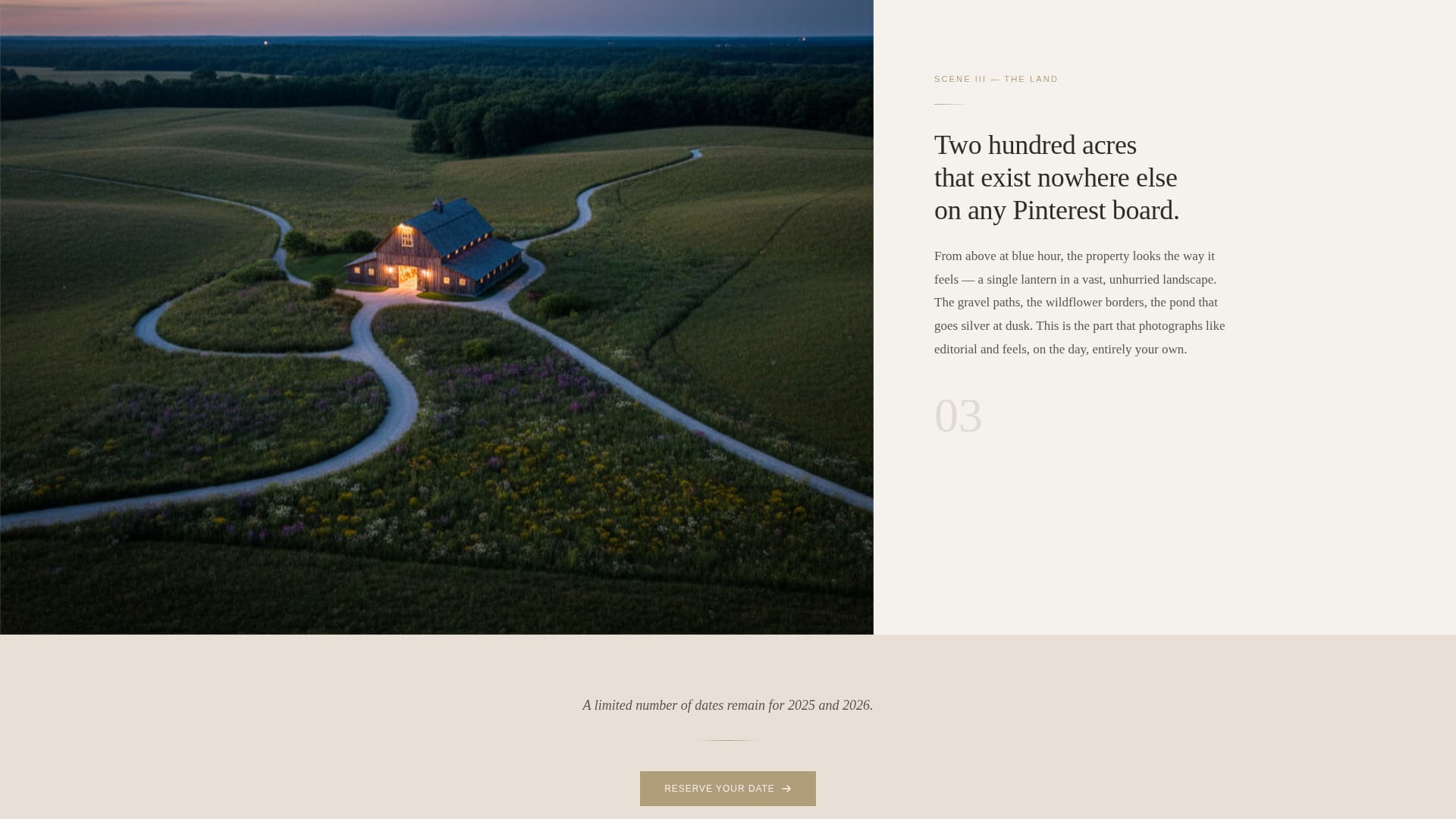 Vow - Elegant Barnwedding Landing Page Template